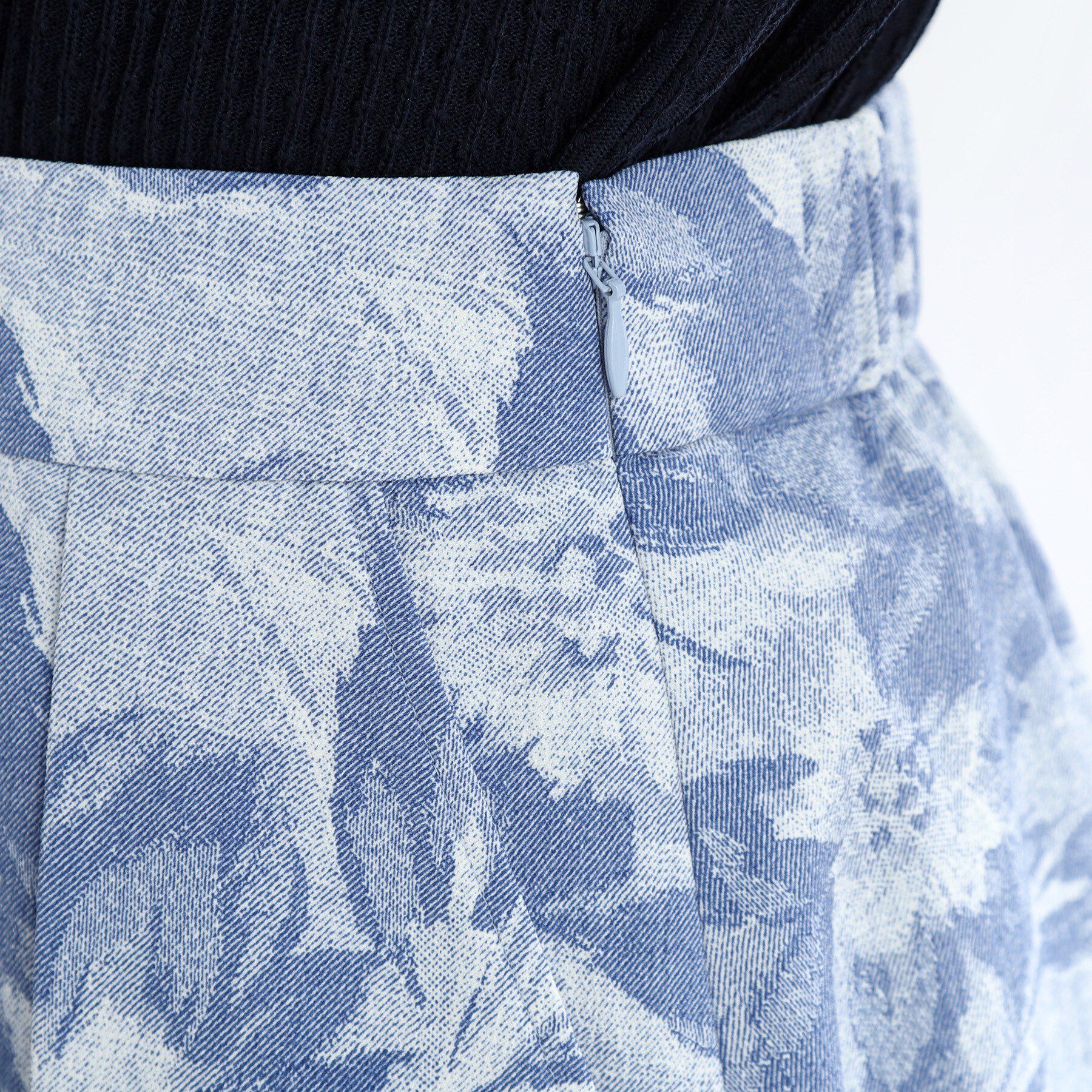 Reflect「【マシンウォッシュ可】デニムフラワーフレアスカート」|スカート|