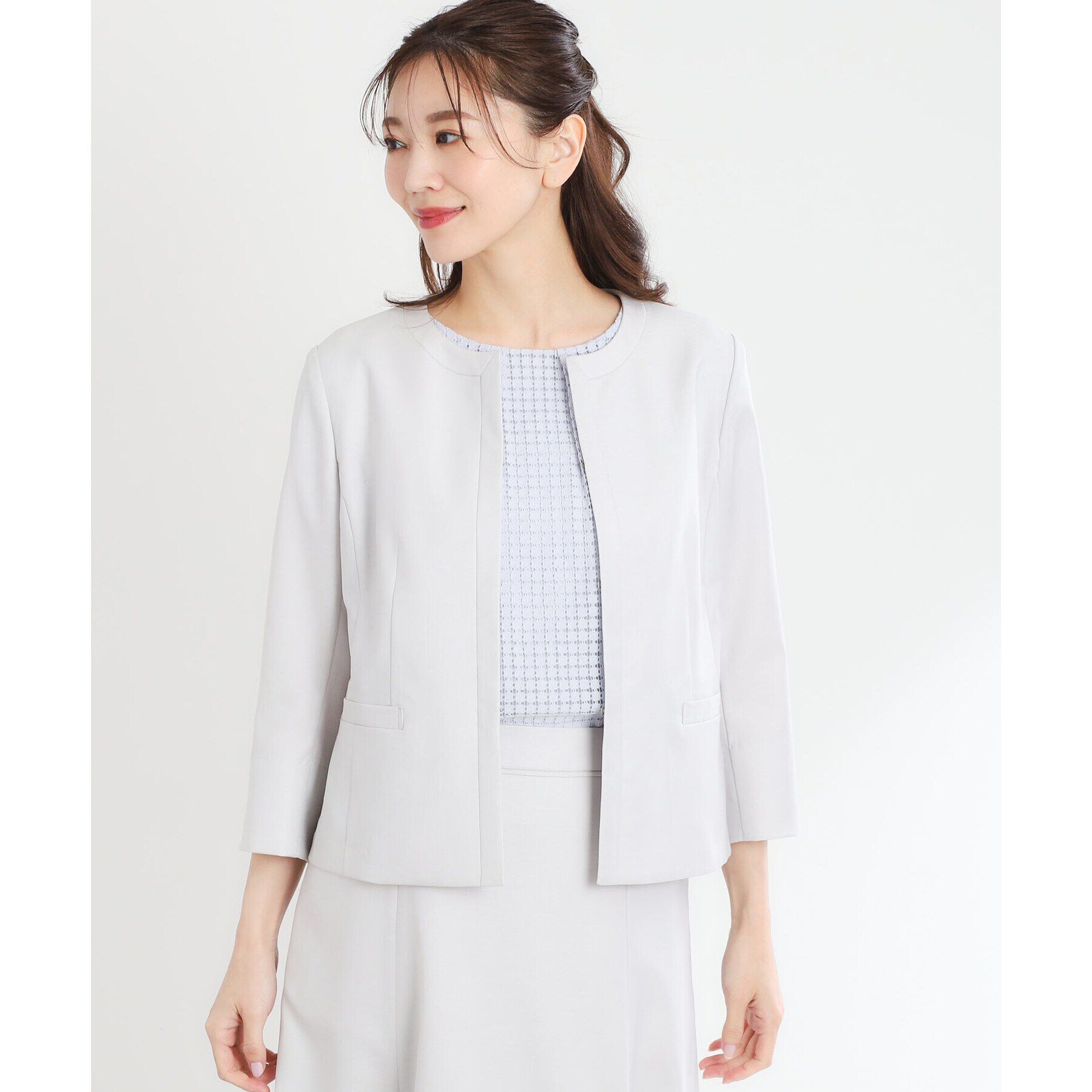 Reflect「【夏SALE／UVカット／接触冷感／洗える／セットアップ可】ドライタッチジャケット」|ノーカラージャケット|