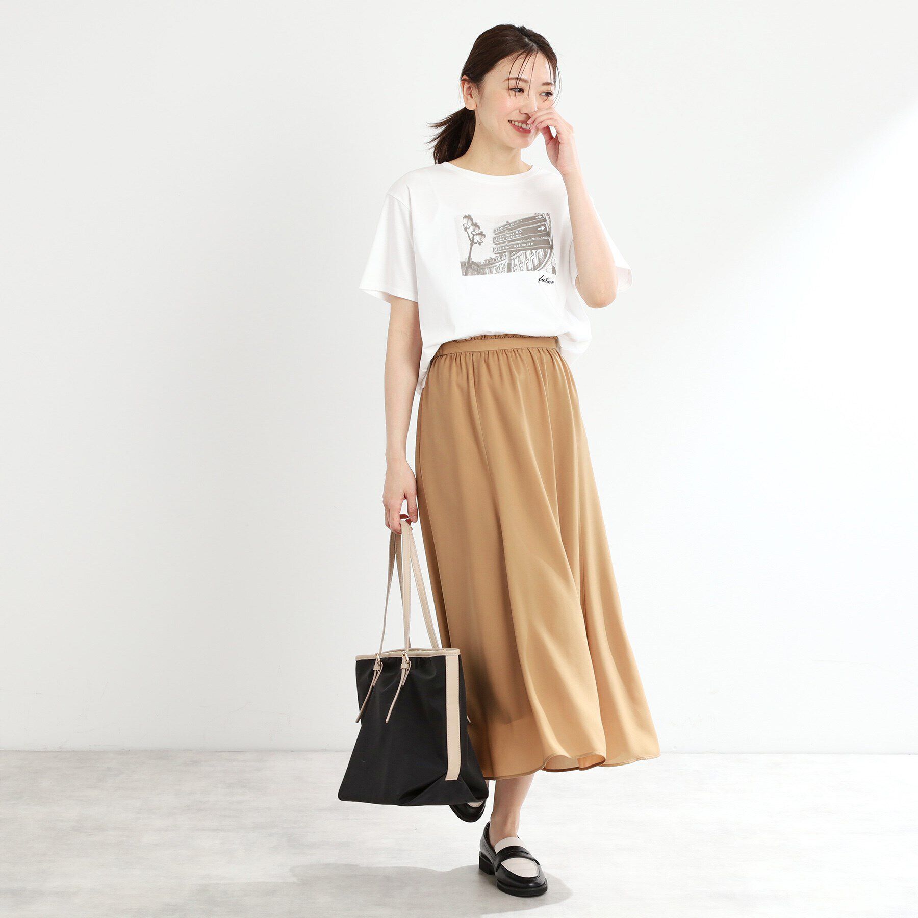 Reflect「【マシンウォッシュ可】フリュイドロングスカート」|スカート|