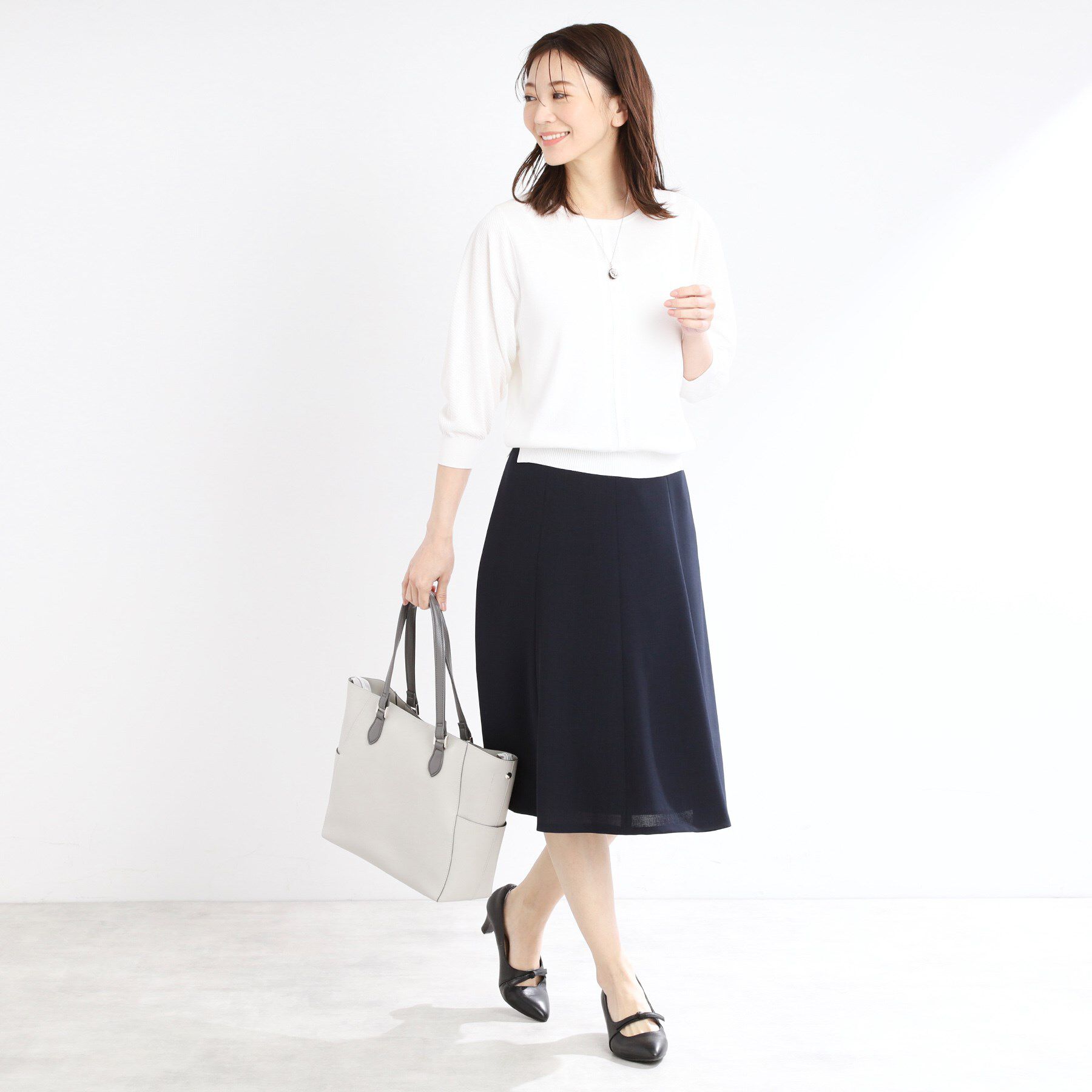 Reflect「【マシンウォッシュ可／細見え】フレアシルエットスカート」|スカート|