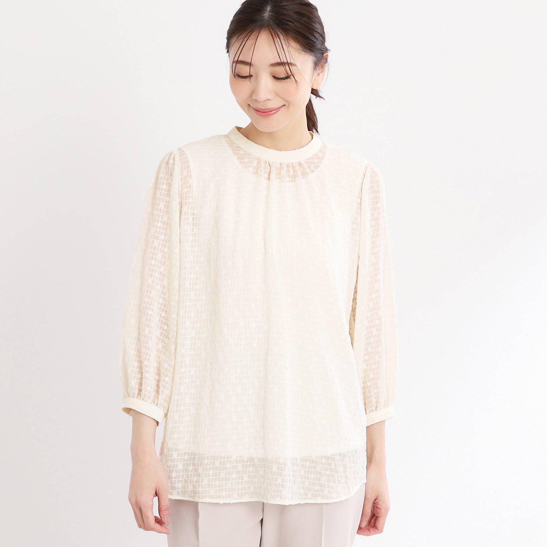 Reflect「【手洗い可】ロングシルエットブラウス」|シャツ・ブラウス|