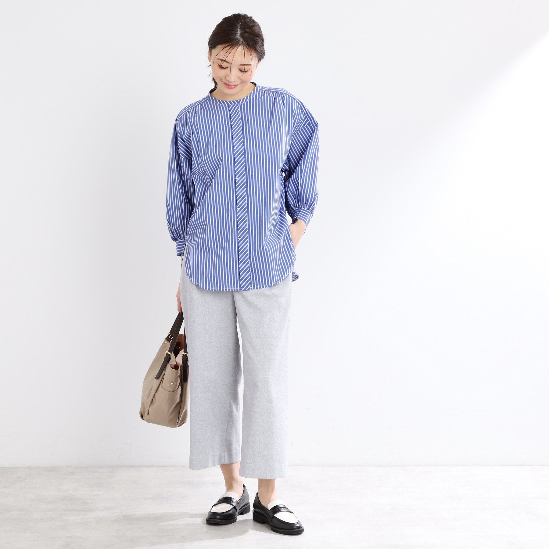 Reflect「【夏SALE／E‐QUALITY／手洗い可】ストライプシャツ」|シャツ・ブラウス|