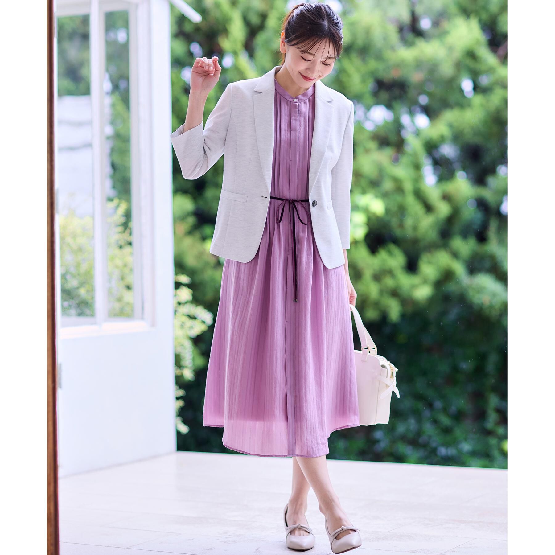 Reflect「【夏SALE／手洗い可】シャドーボーダーワンピース」|ワンピース|