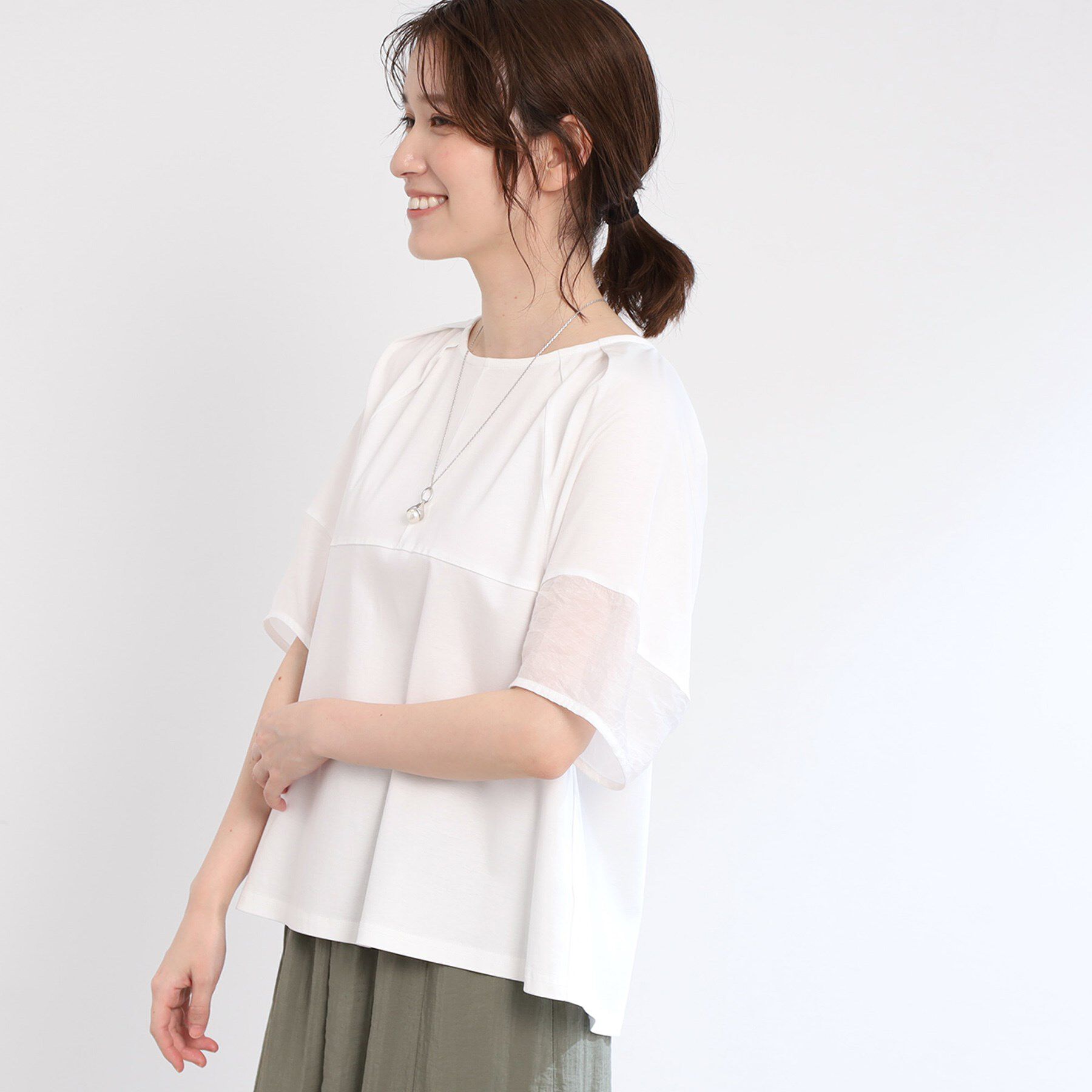 Reflect「【夏SALE／E‐QUALITY／手洗い可】シアーラグランプルオーバー」|Tシャツ・カットソー|