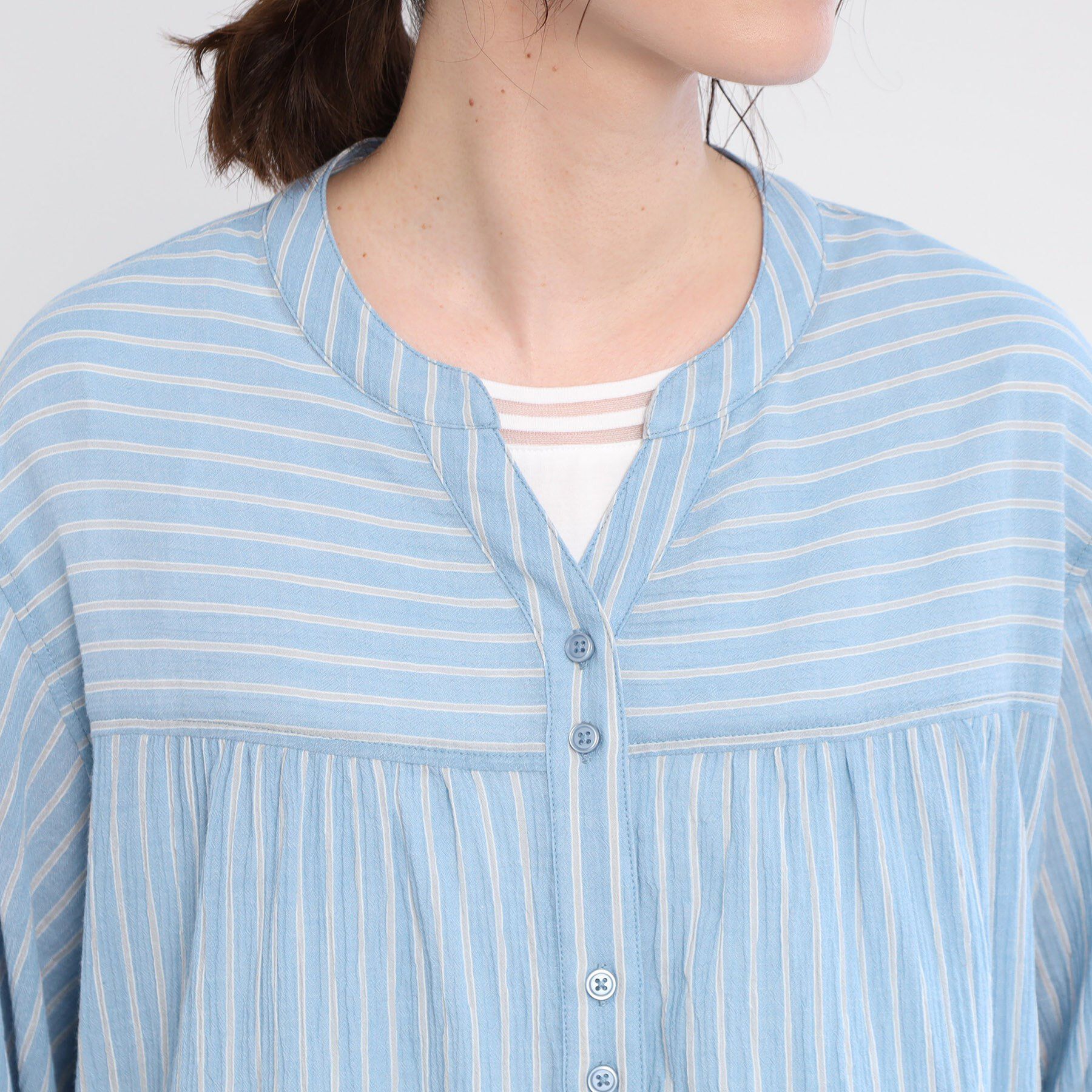 Reflect「【手洗い可／羽織りでも◎】ストライプブラウス」|シャツ・ブラウス|