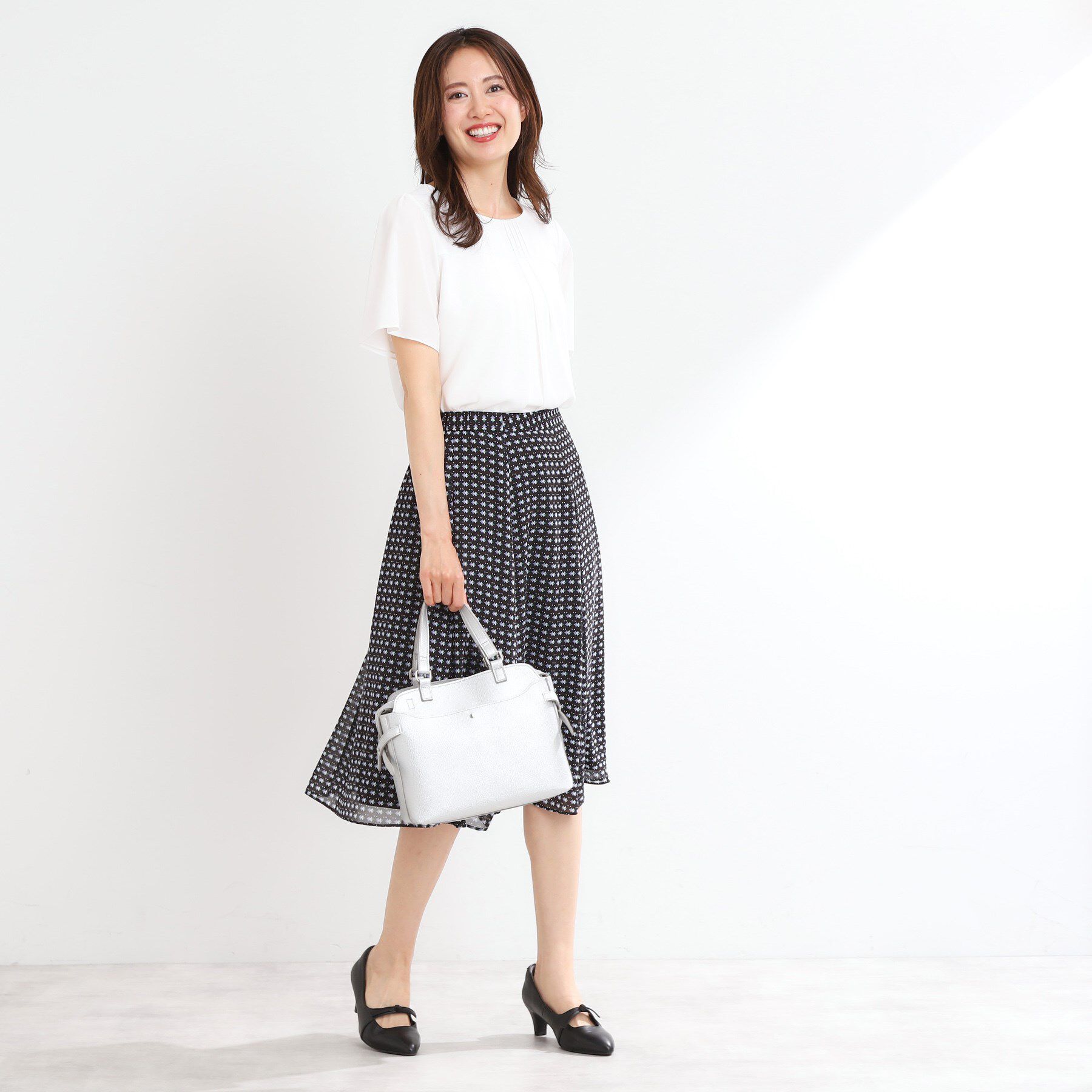 Reflect「【マシンウォッシュ可】横切替ピンタックデザインブラウス」|シャツ・ブラウス|