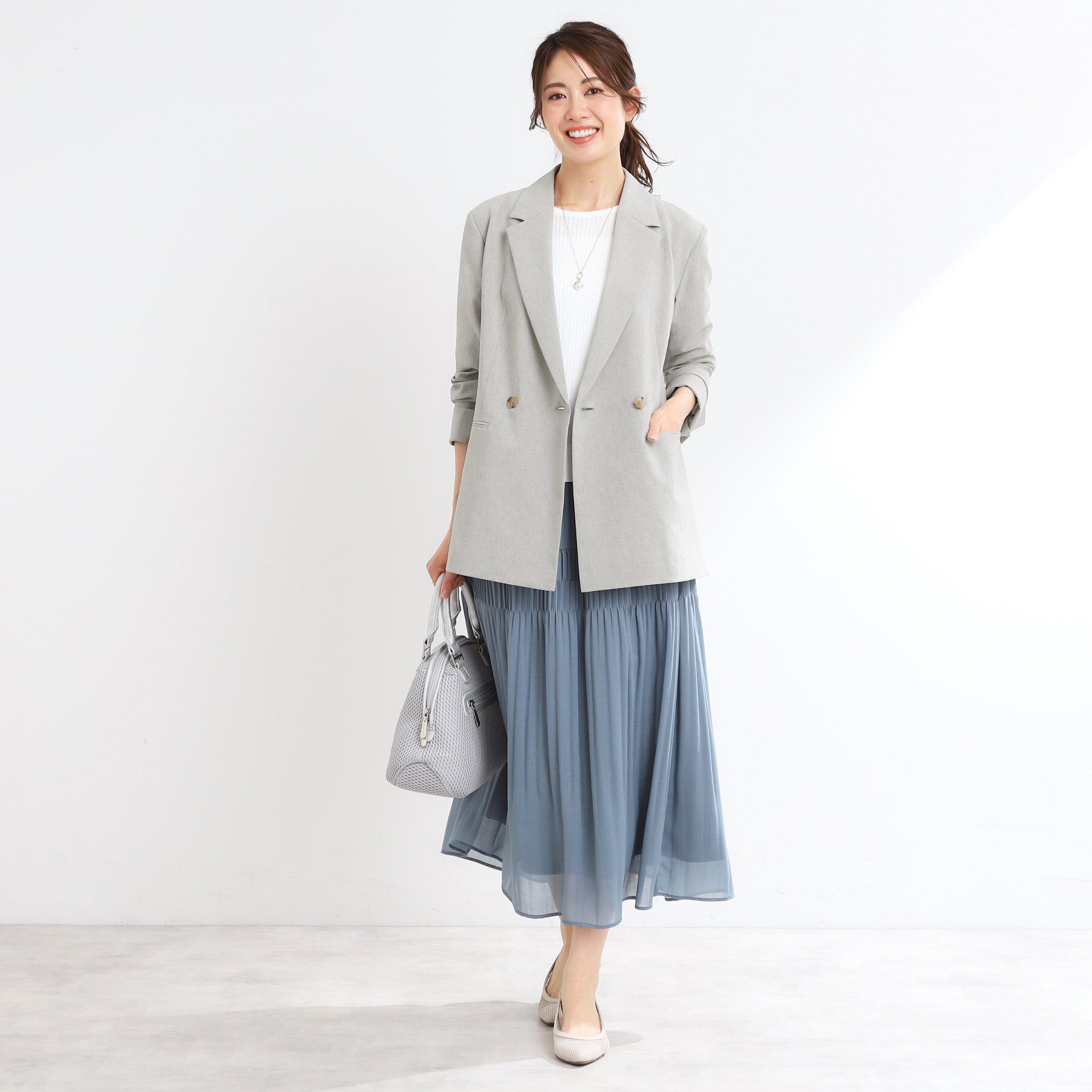 Reflect「【マシンウォッシュ可／セットアップ可／通勤におすすめ】ドライタッチダブルジャケット」|テーラードジャケット|