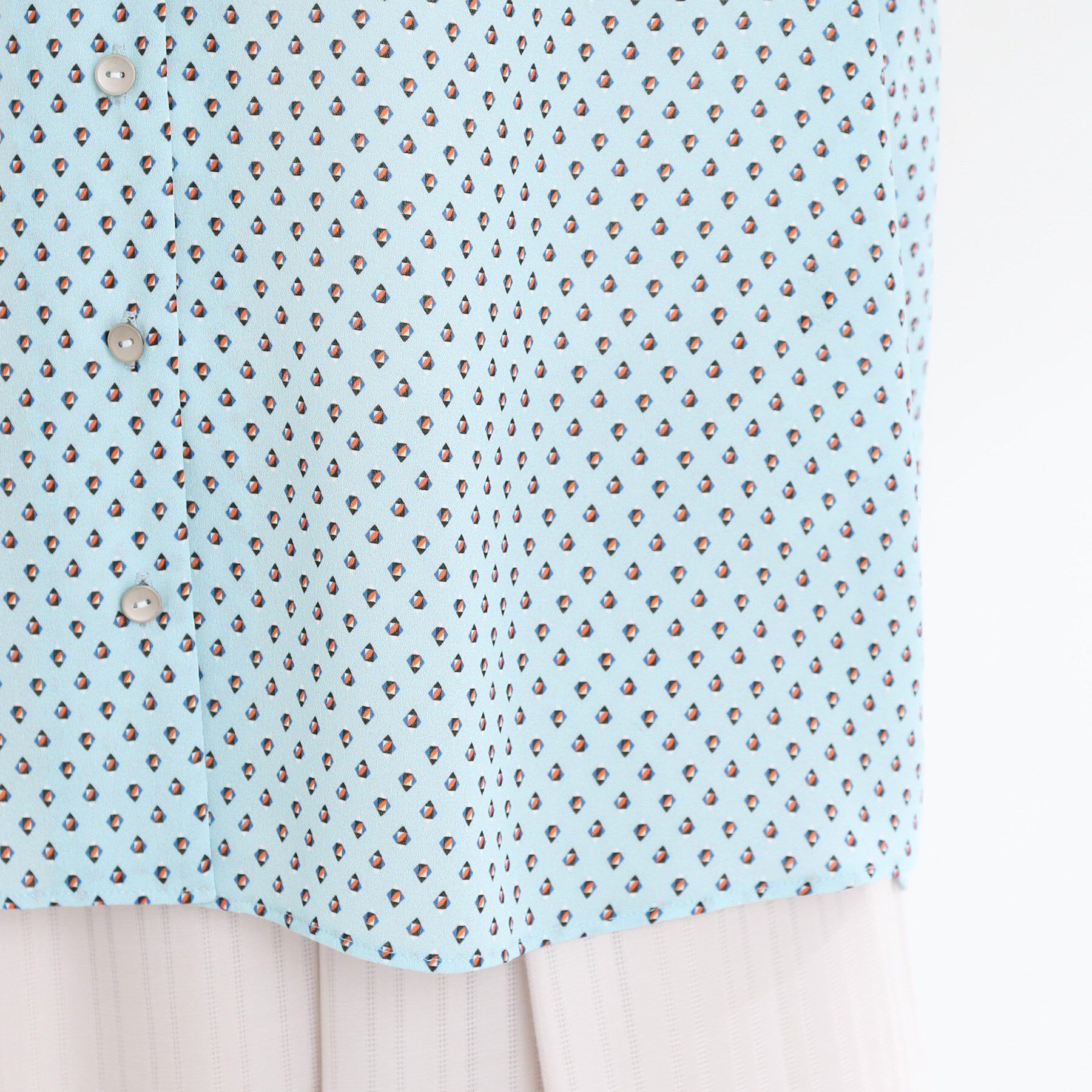 Reflect「【マシンウォッシュ可】五分袖コツキプリントブラウス」|シャツ・ブラウス|