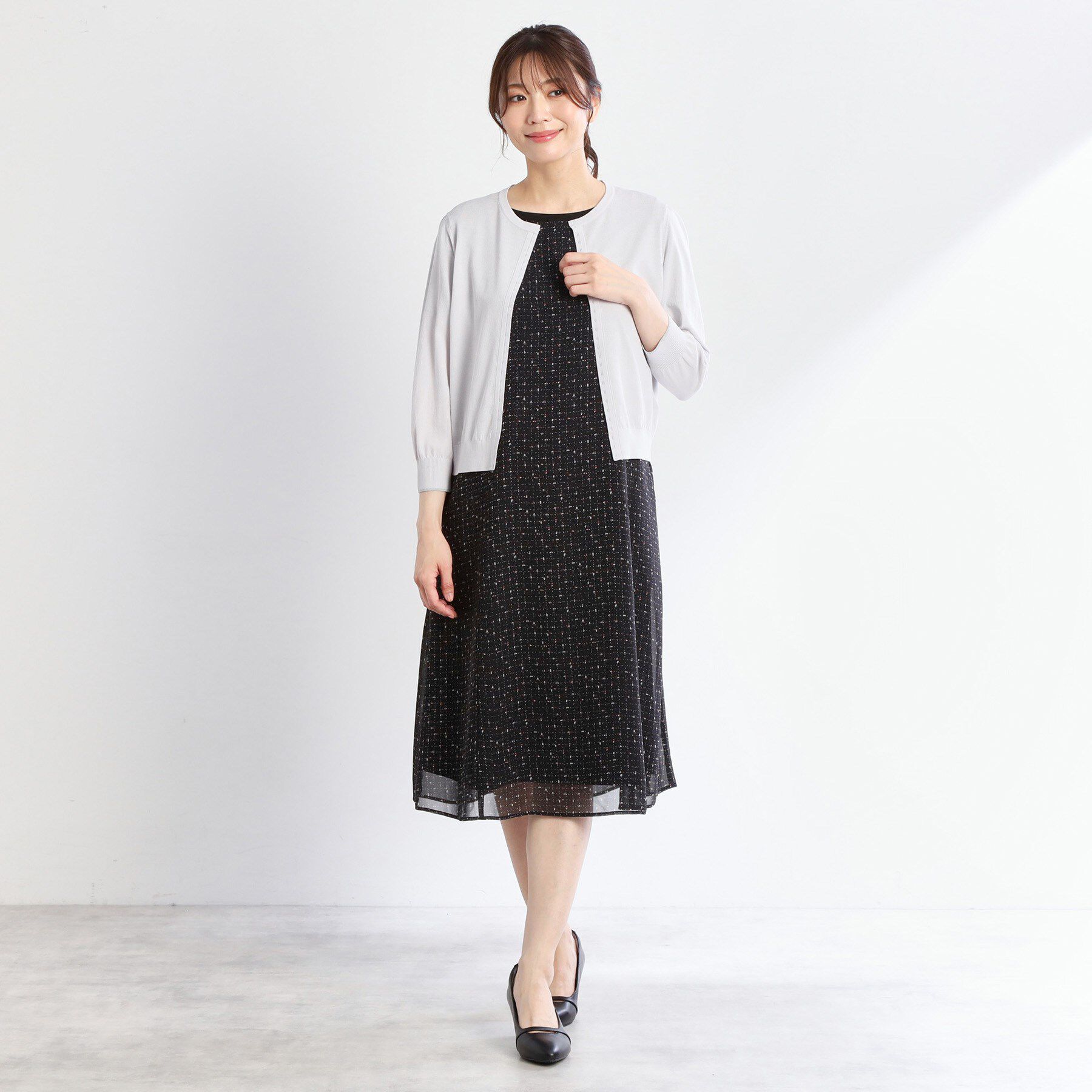 Reflect「【手洗い可】7分袖ドライタッチカーディガン」|カーディガン|