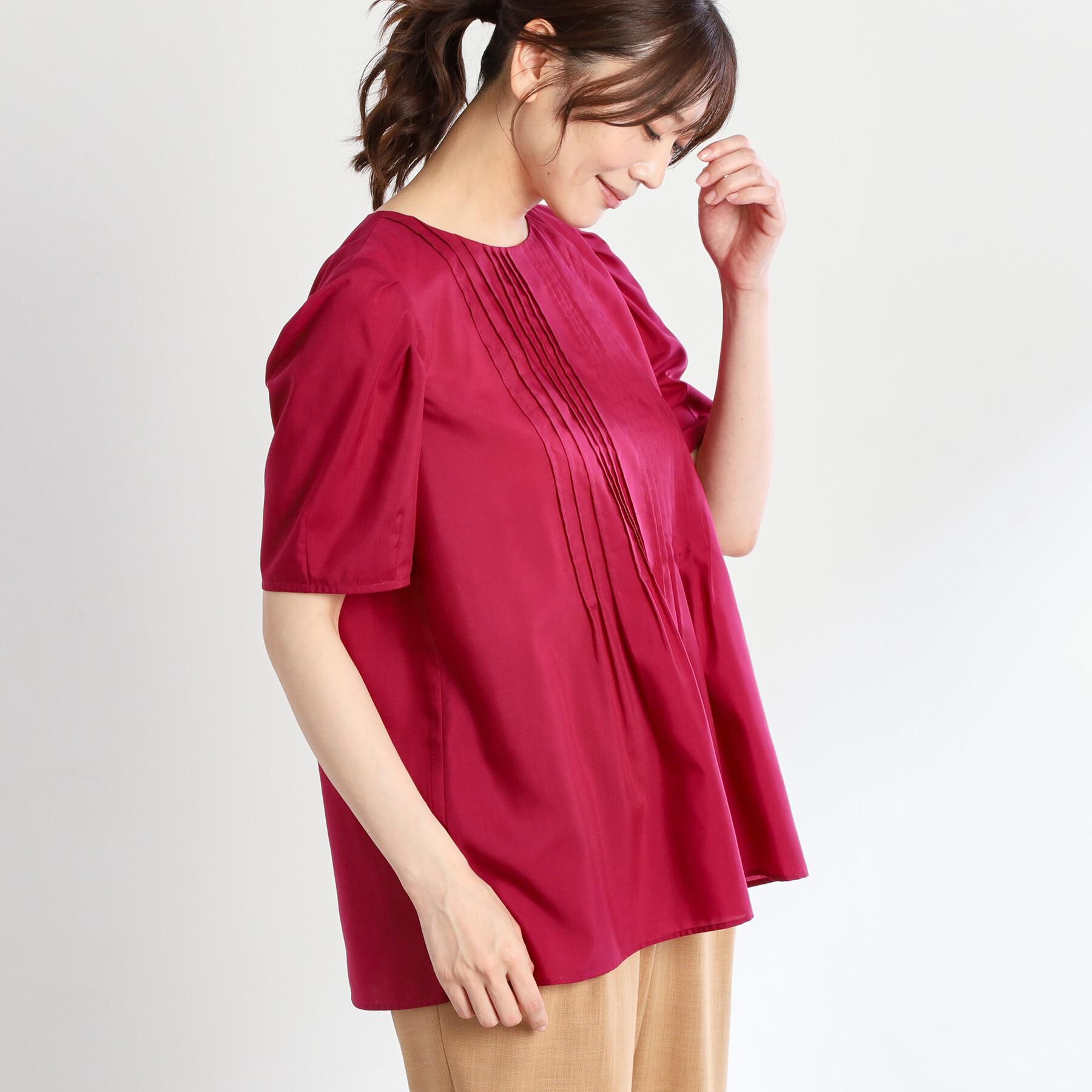 Reflect「【すっきり見え！長め丈】ピンタックデザインチュニックブラウス」|シャツ・ブラウス|