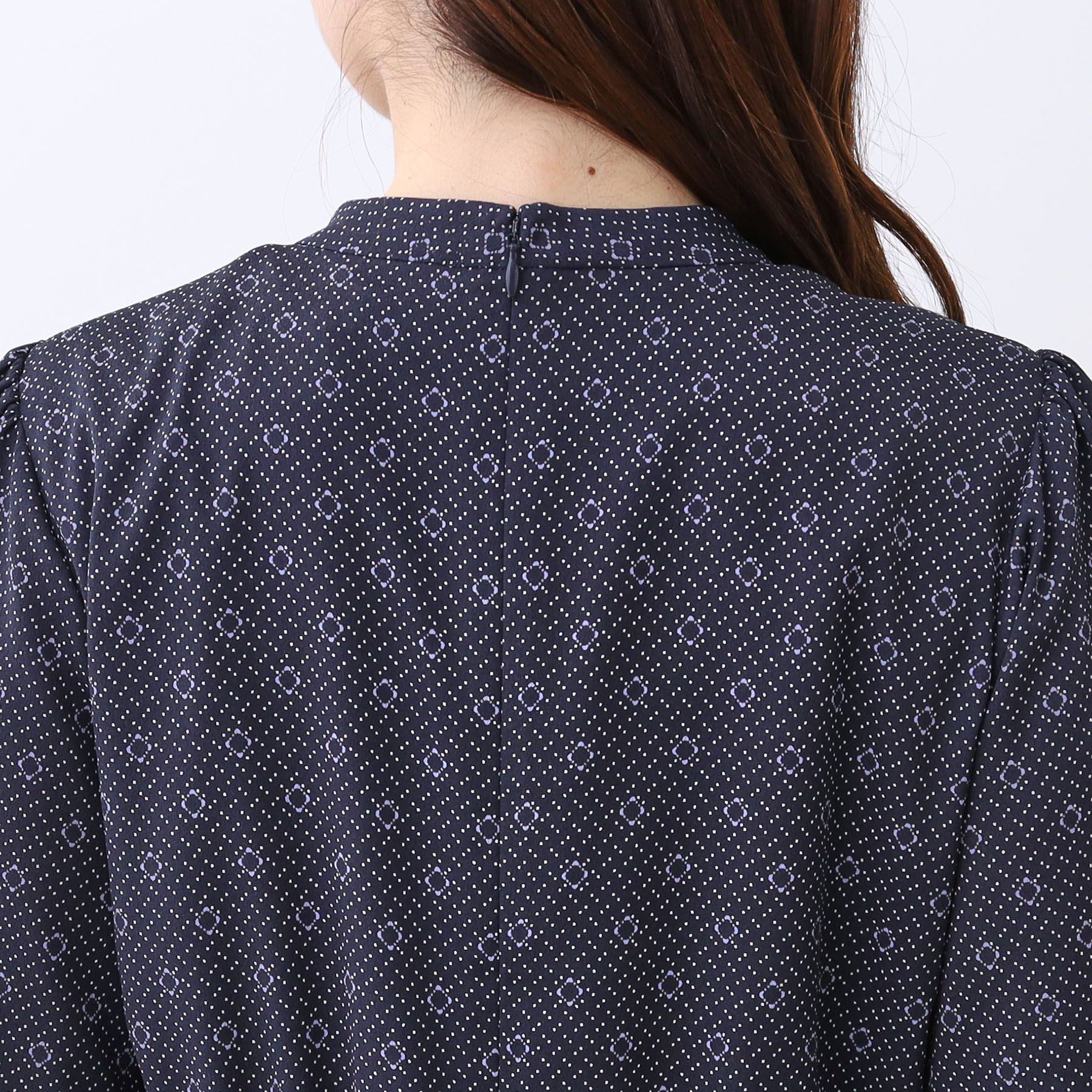 Reflect「【きちんと見え／通勤／セレモニーにおすすめ◎】ドット&times;ダイヤ柄ワンピース」|ワンピース|