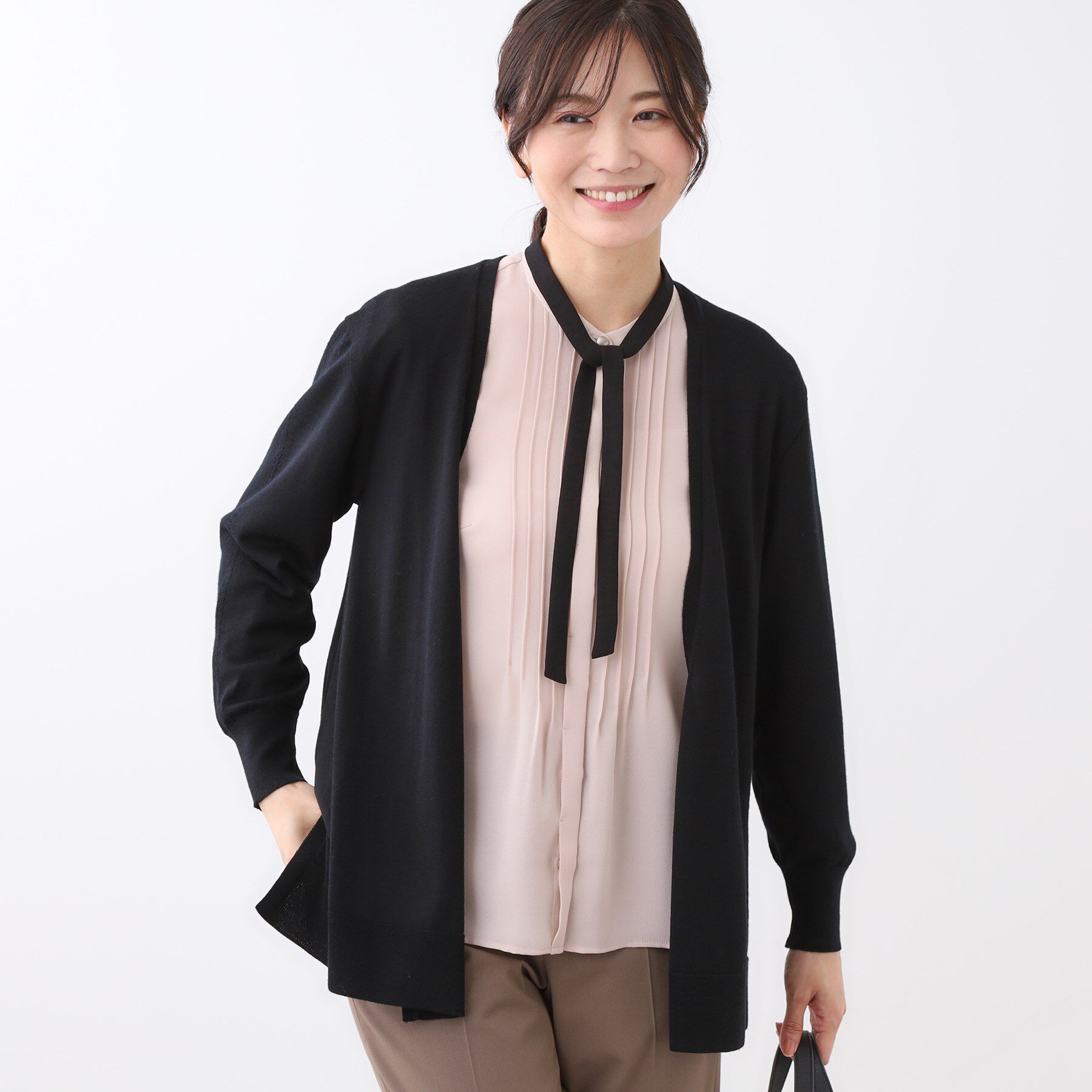 Reflect「【ちくちくしない／アンサンブル可／通勤におすすめ◎】オフボディ着流しカーディガン」|カーディガン|