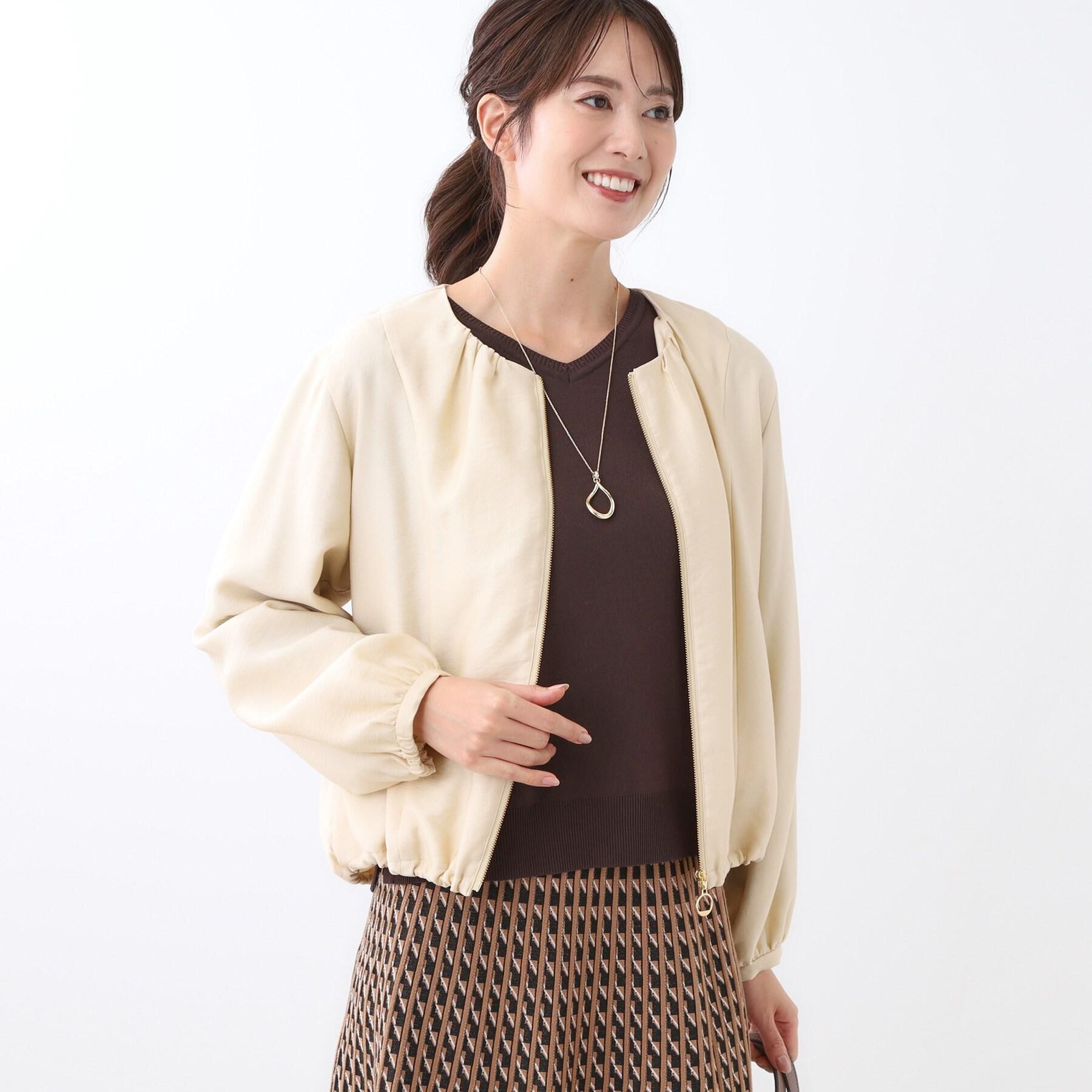 Reflect「【ライトアウター／ゆったり羽織れる／気軽な羽織りに◎】ライトブルゾン」|ブルゾン・スタジャン|ライトベージュ(05