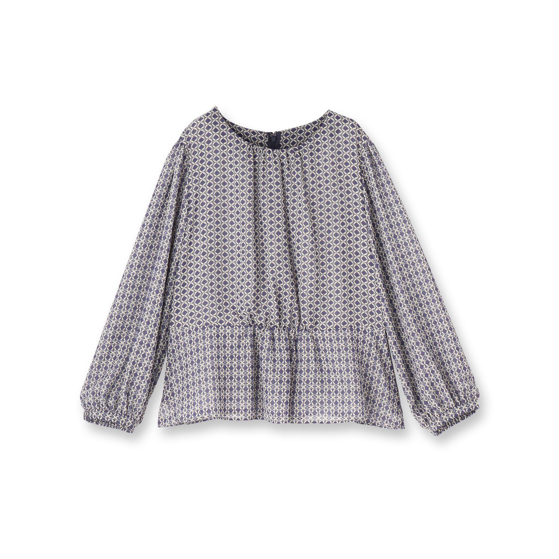 Reflect「【きちんと見え／セットアップ可／通勤におすすめ◎】ペプラムプリントブラウス」|シャツ・ブラウス|