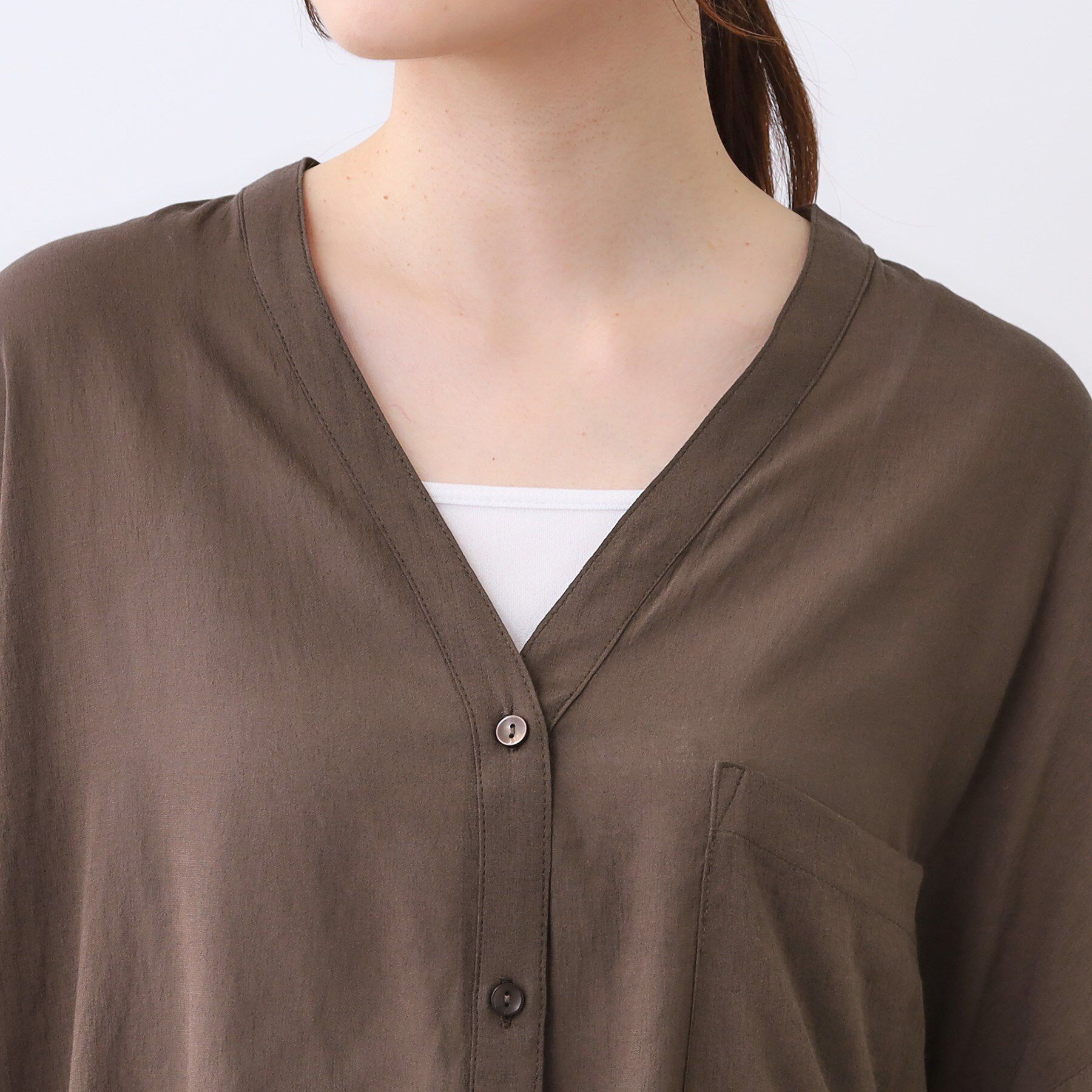 Reflect「【体型カバー】シャツ風カーディガン」|シャツ・ブラウス|