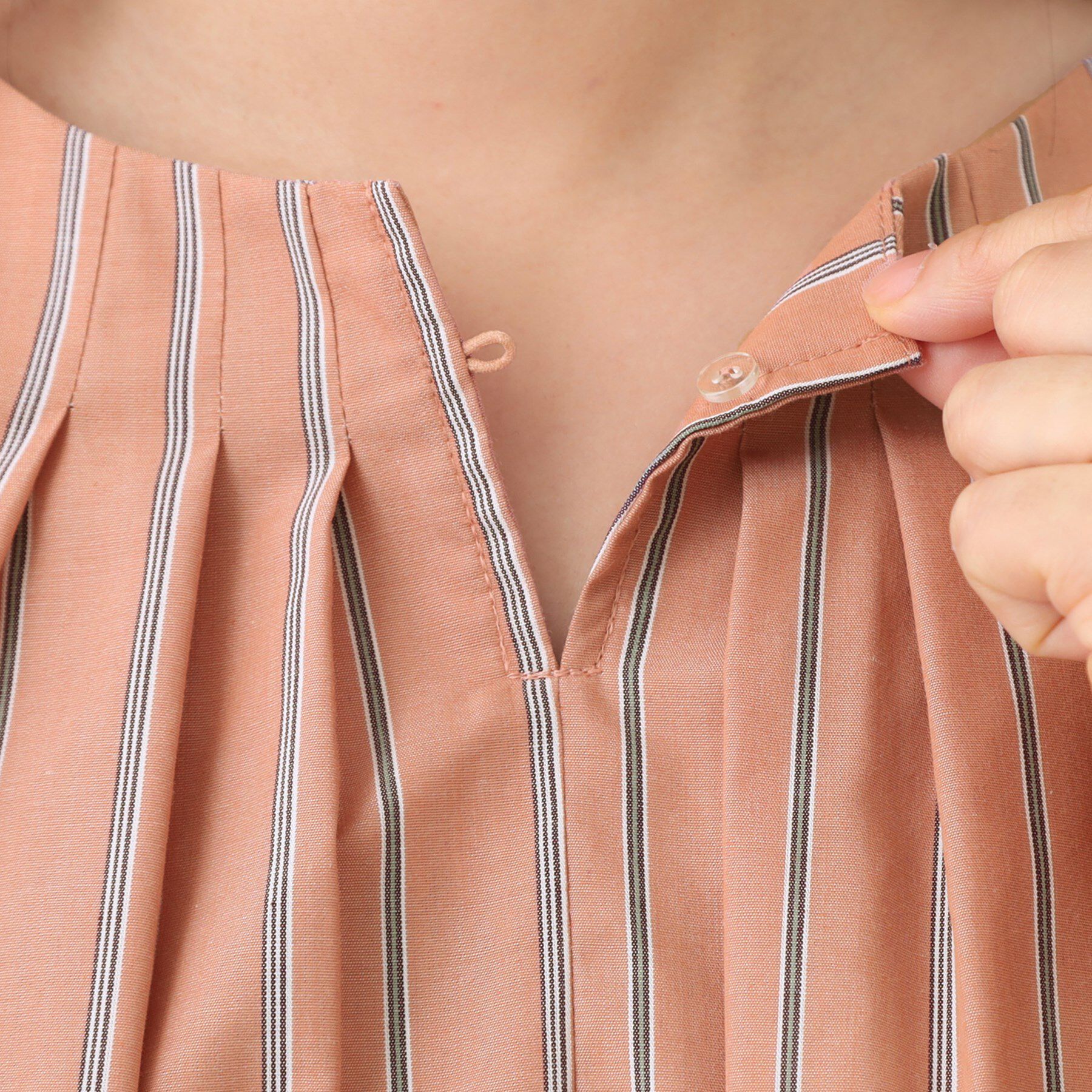 Reflect「【E‐QUALITY／体型カバー／ゆったり着られる◎】ストライプ&times;パフスリーブのブラウス」|シャツ・ブラウス|