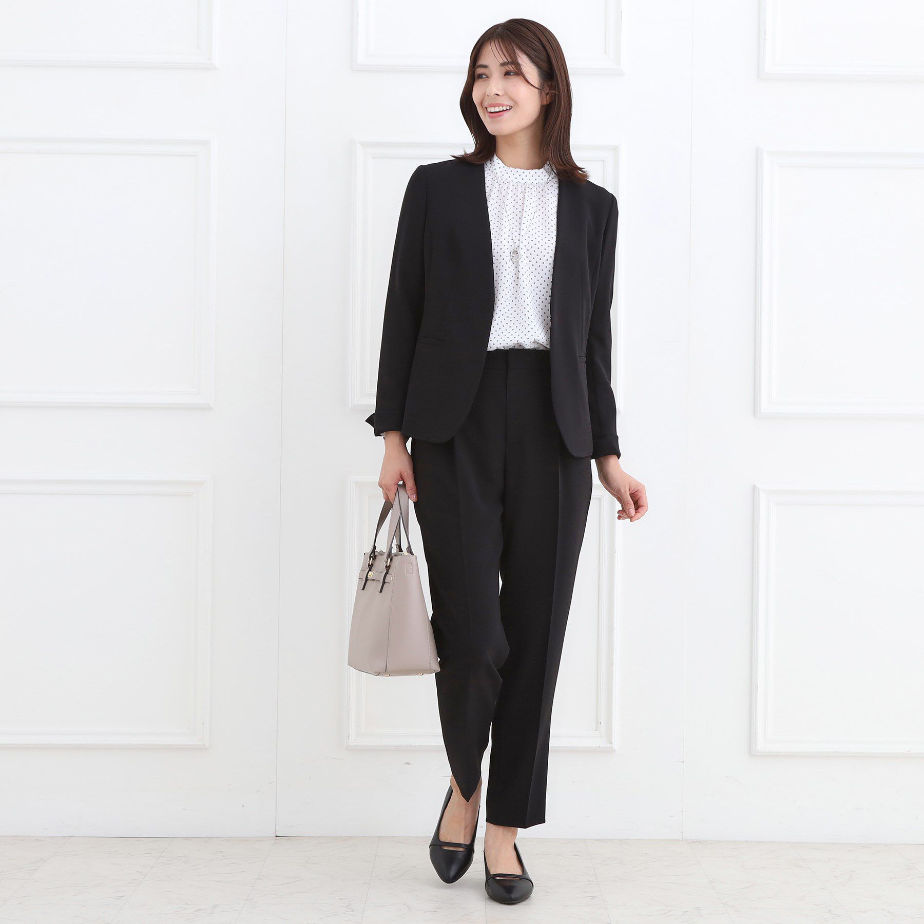 Reflect「【通勤／セットアップ可】ノーカラージャケット」|ノーカラージャケット|