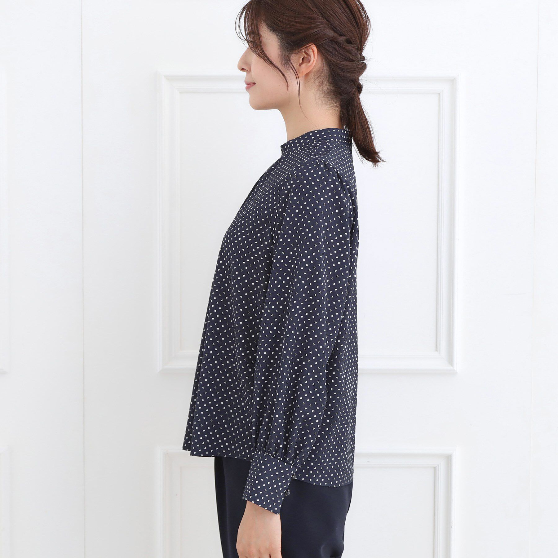 Reflect「【お仕事に◎】ドットプリントブラウス」|シャツ・ブラウス|