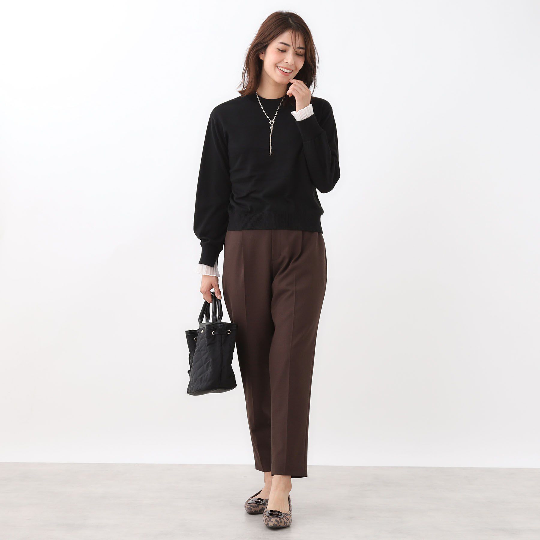 Reflect「【秋映え／重ね着風スタイルに◎】フリルプリーツスリーブニット」|ニット・セーター|