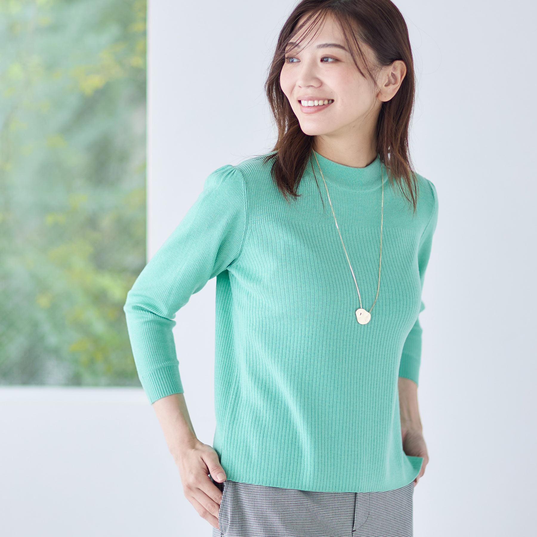 Reflect「【選べる5色／アンサンブル可】プチハイネックリブニット」|ニット・セーター|