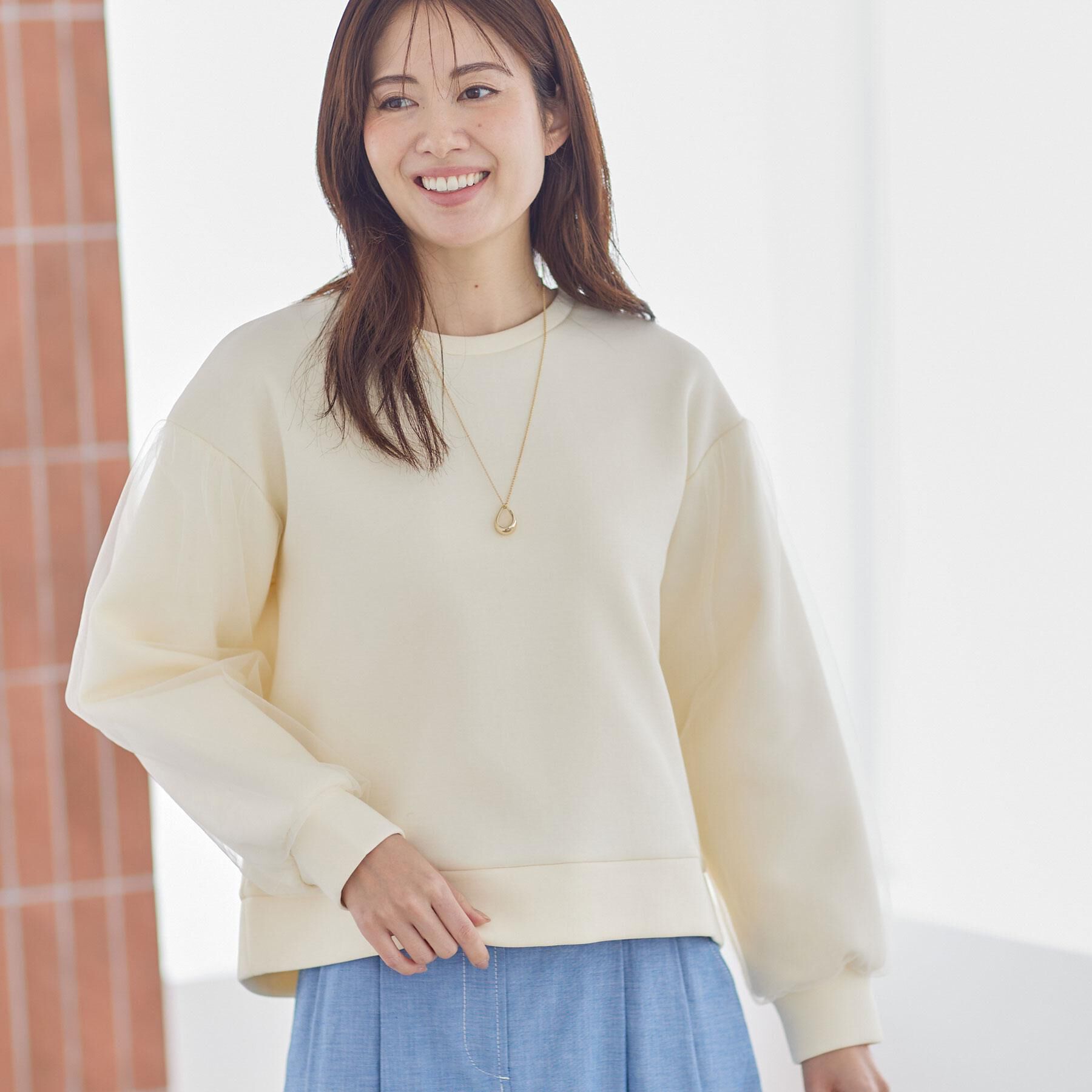 Reflect「チュールレイヤードスリーブプルオーバー」|Tシャツ・カットソー|
