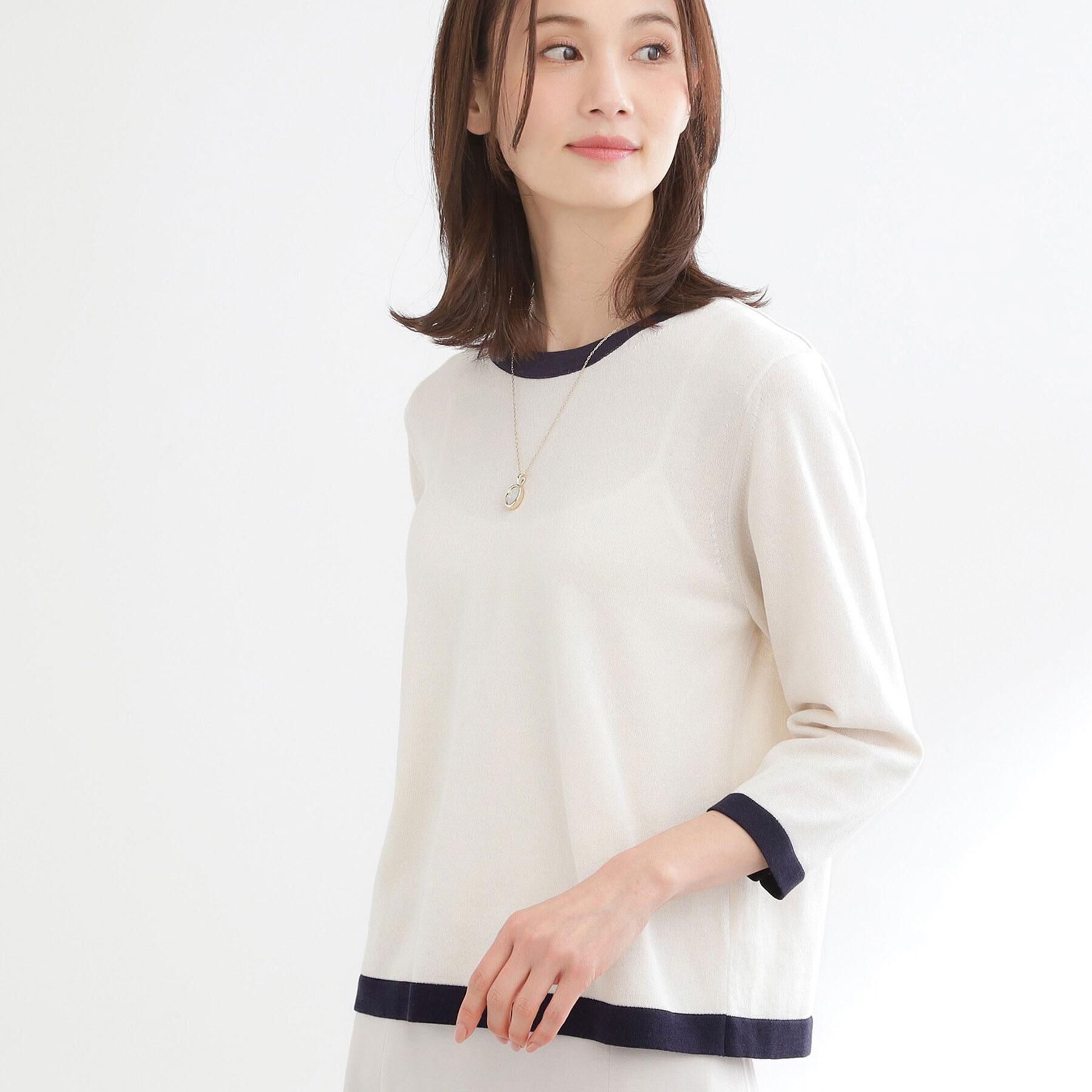 Reflect「【アンサンブル可】バイカラーニット」|ニット・セーター|グレージュ(550)