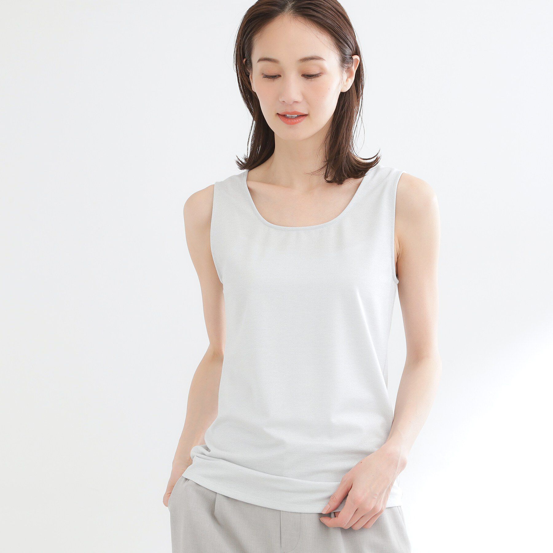 Reflect「【UVカット／接触冷感】ベーシックラメタンクトップ」|キャミソール|
