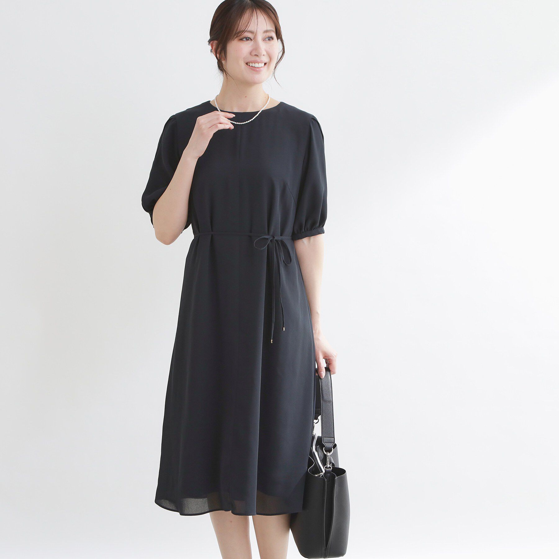 Reflect「シフォンスリーブワンピース」|ワンピース|ネイビー(094)