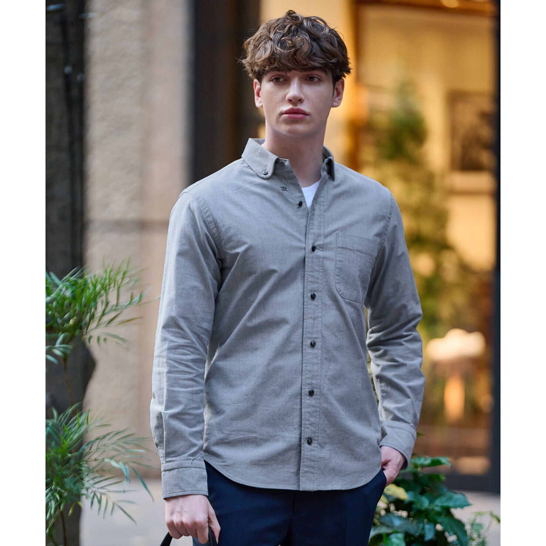 DRESSTERIOR「オックスフォード ラウンドカラーシャツ」|シャツ・ブラウス|