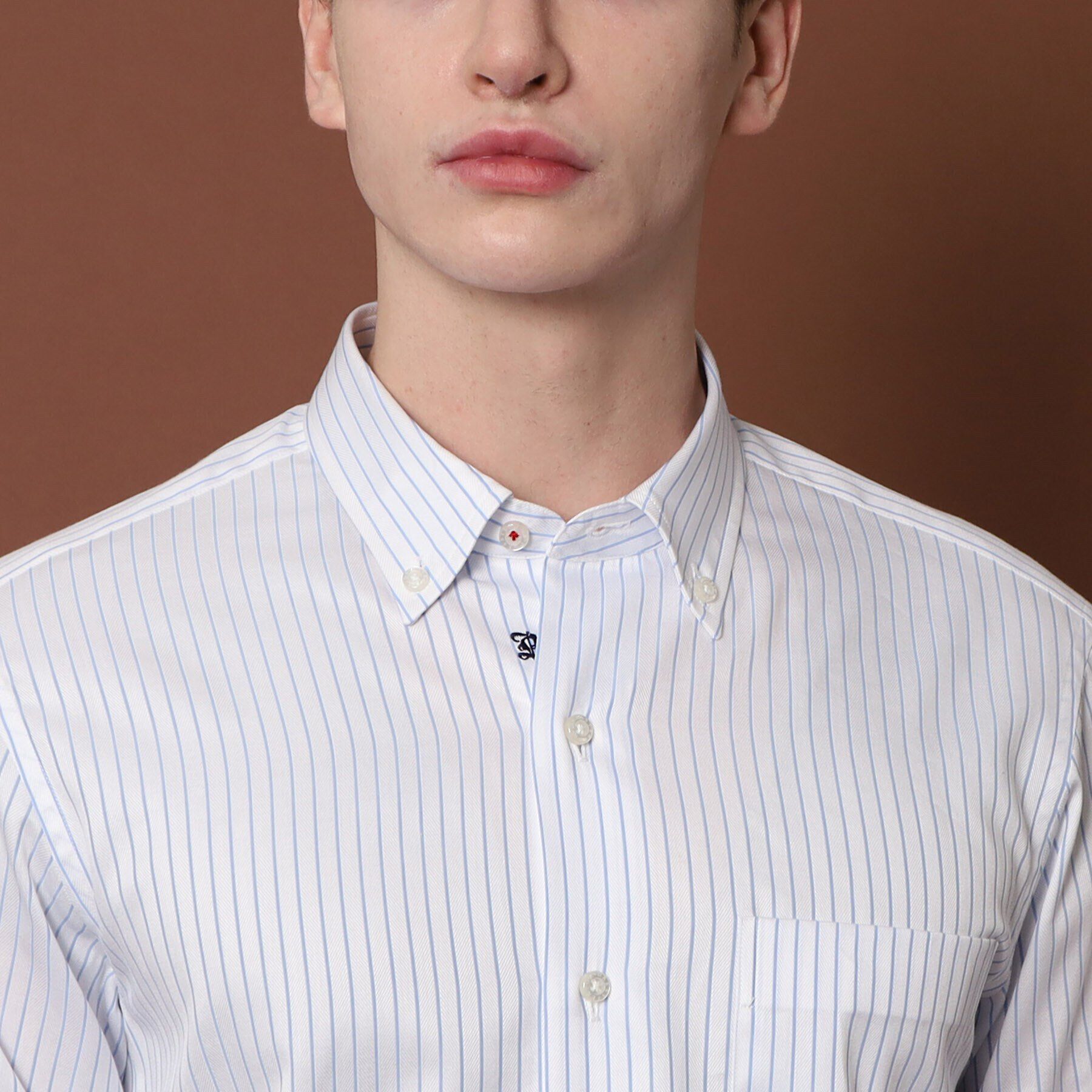 DRESSTERIOR「100／2 ヘリンボーンストライプ ボタンダウンシャツ」|シャツ・ブラウス|