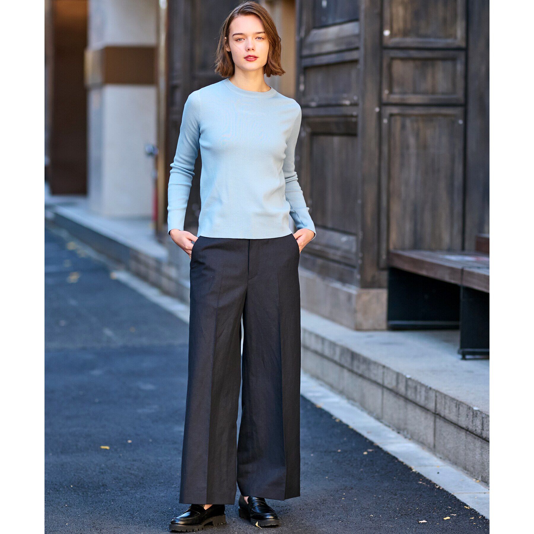 DRESSTERIOR「コットンフルニードルプルオーバーニット」|ニット・セーター|