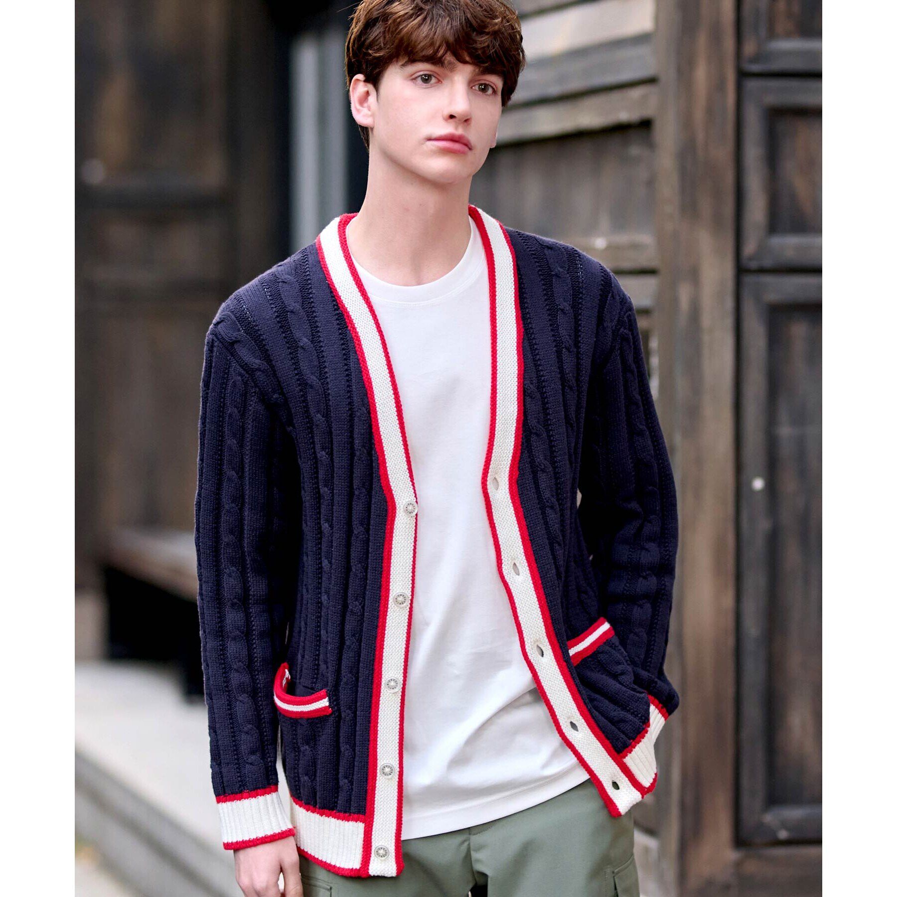 DRESSTERIOR「スプリングチルデン ニットロンドンカーディガン」|カーディガン|ネイビー(094)