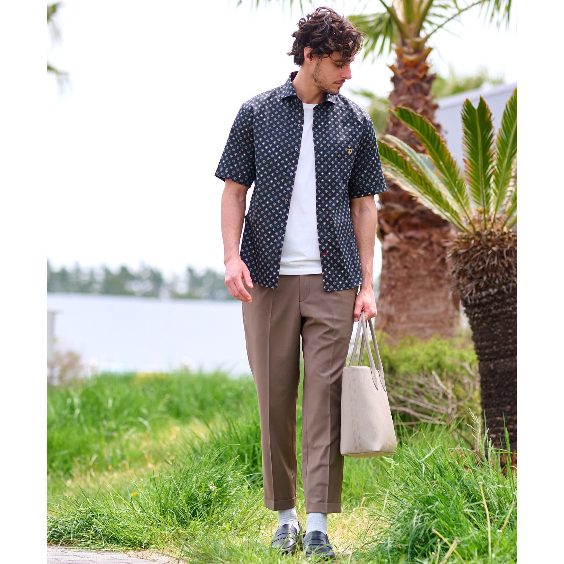 DRESSTERIOR「ポートベロープリント ショートスリーブシャツ」|シャツ・ブラウス|