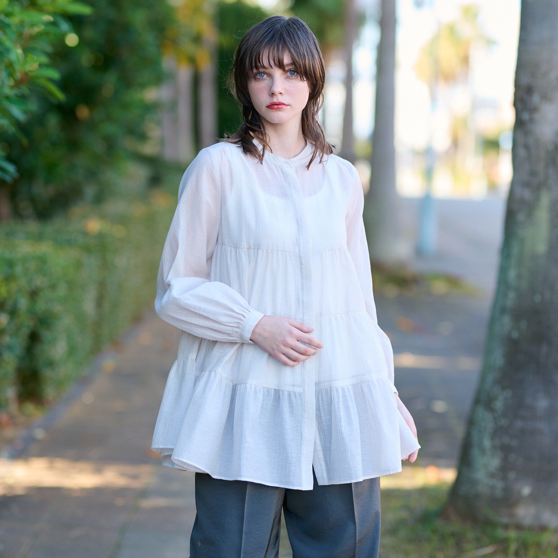 DRESSTERIOR「【洗える】ティアードシアーブラウス」|シャツ・ブラウス|