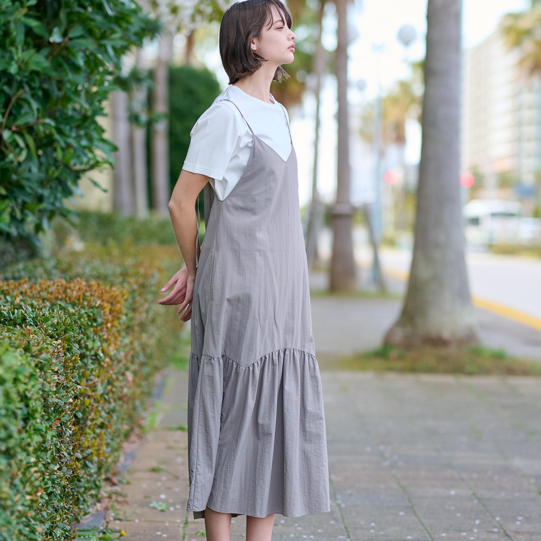 DRESSTERIOR「【接触冷感/撥水】タフタキャミワンピース」|ワンピース|