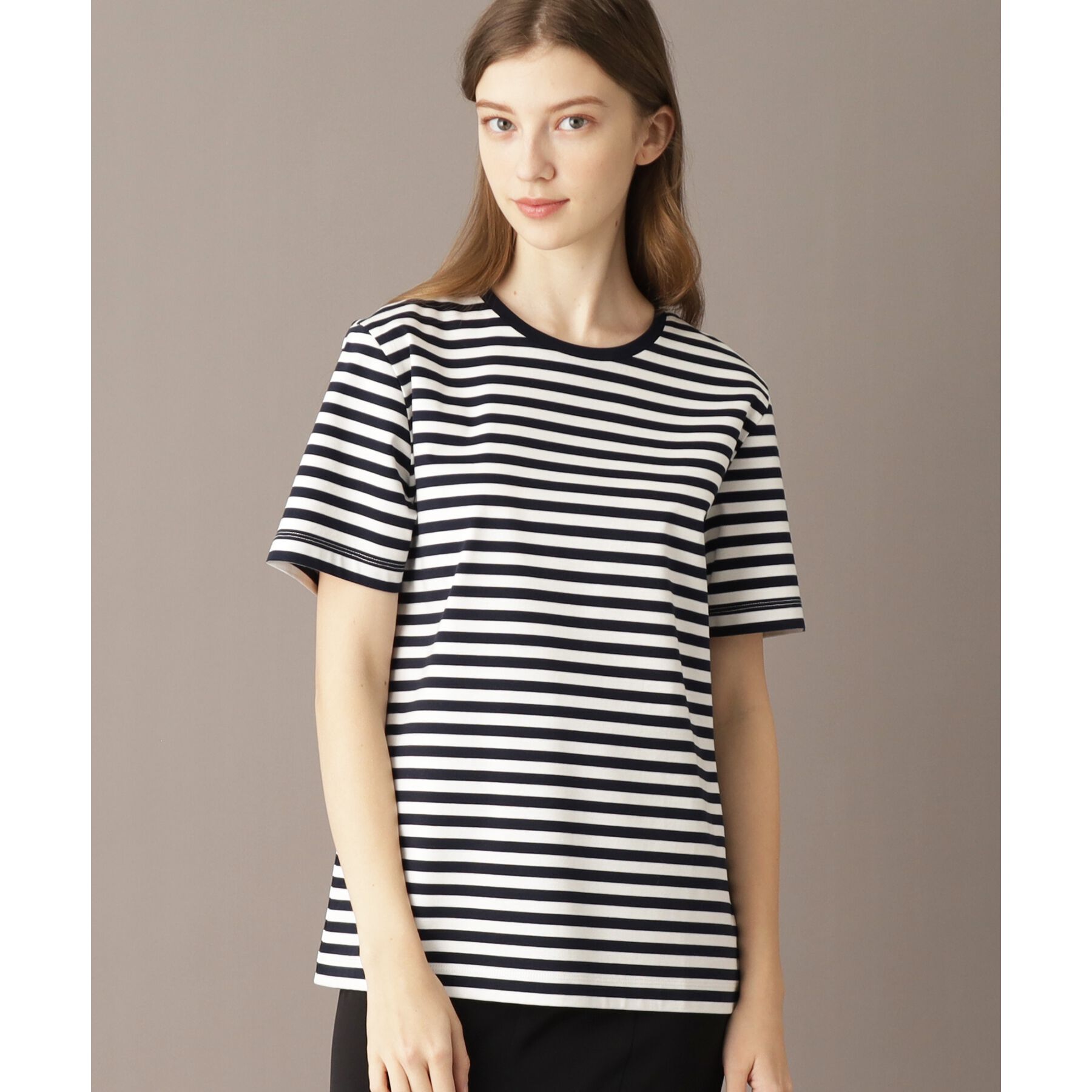 DRESSTERIOR「【接触冷感/抗菌防臭/消臭】アイスクリアコットンボーダーTシャツ」|Tシャツ・カットソー|