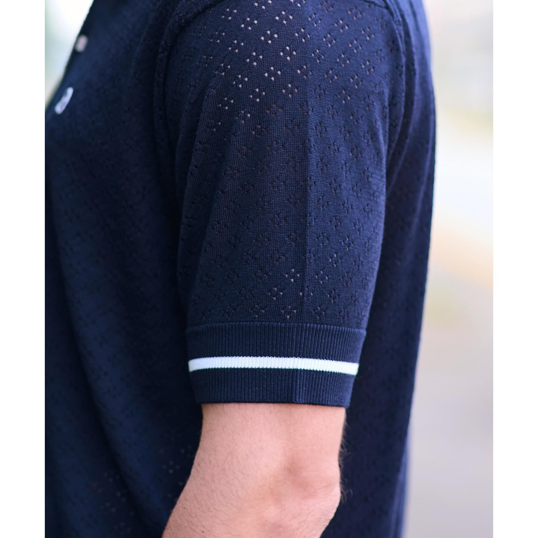 DRESSTERIOR「レースジャカード ニットポロ」|ポロシャツ|