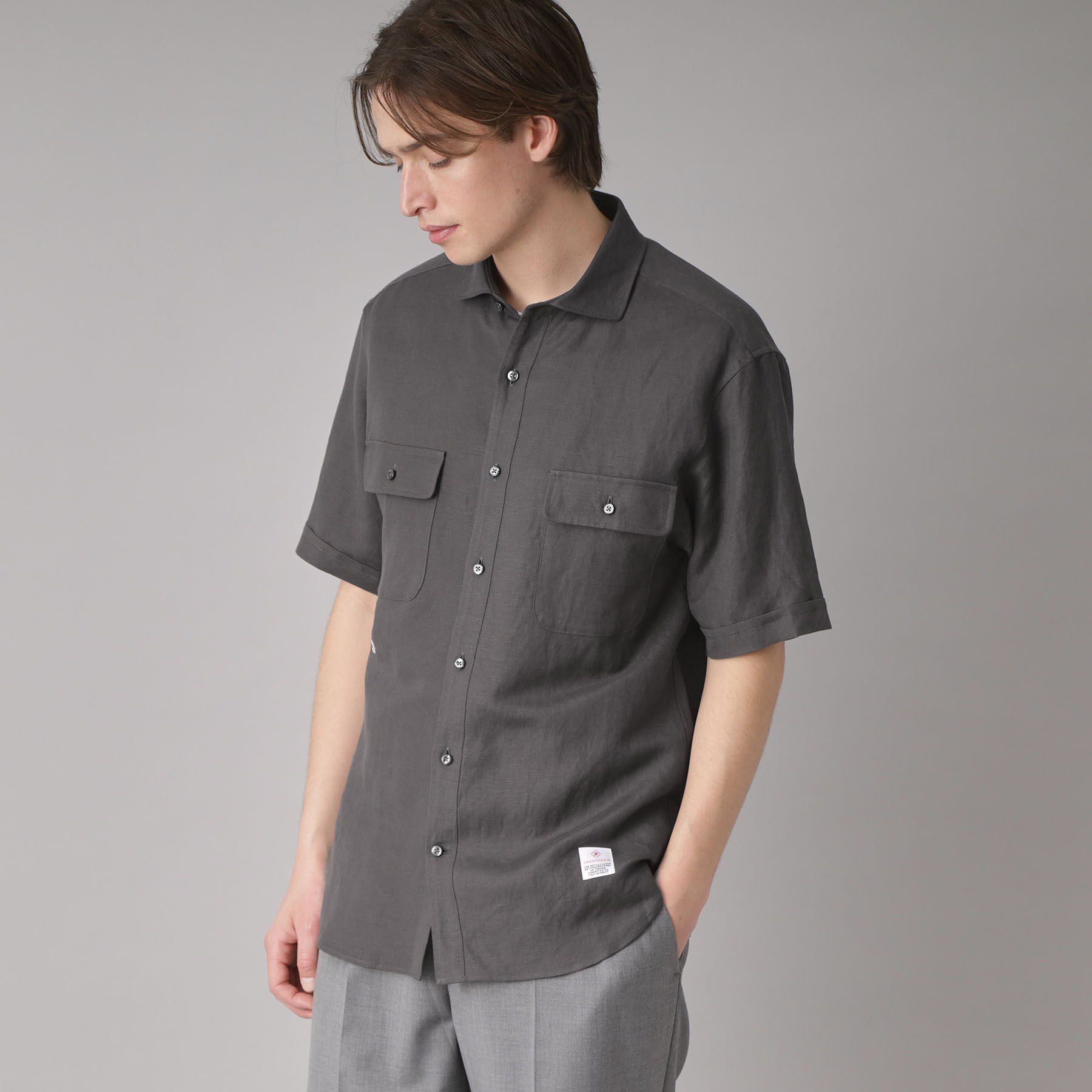 DRESSTERIOR「リネンレーヨン ハーフスリーブシャツ」|シャツ・ブラウス|