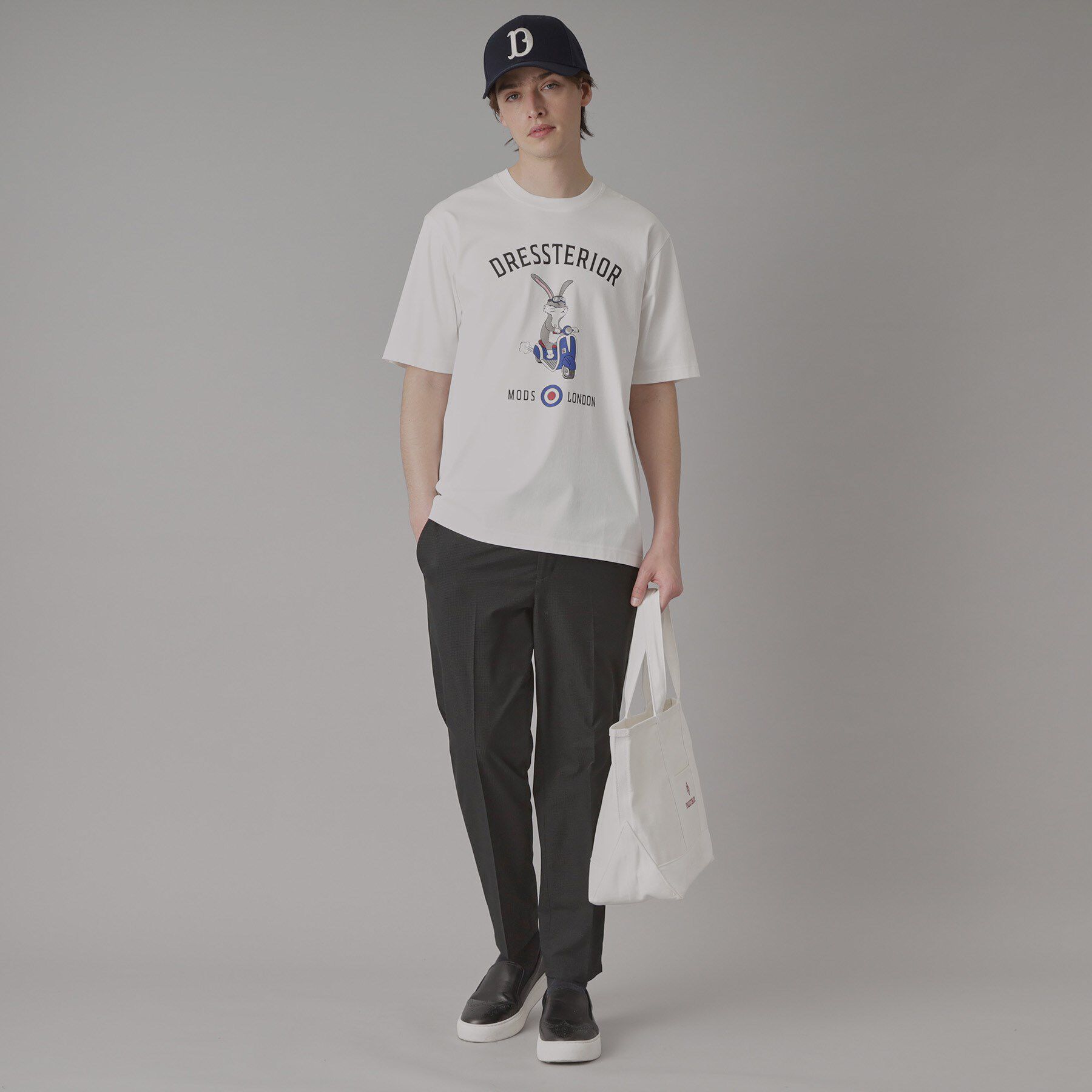 DRESSTERIOR「【接触冷感/抗菌防臭/消臭】ICE CLEAR COTTON ロンドンラビットTシャツ」|Tシャツ・カットソー|