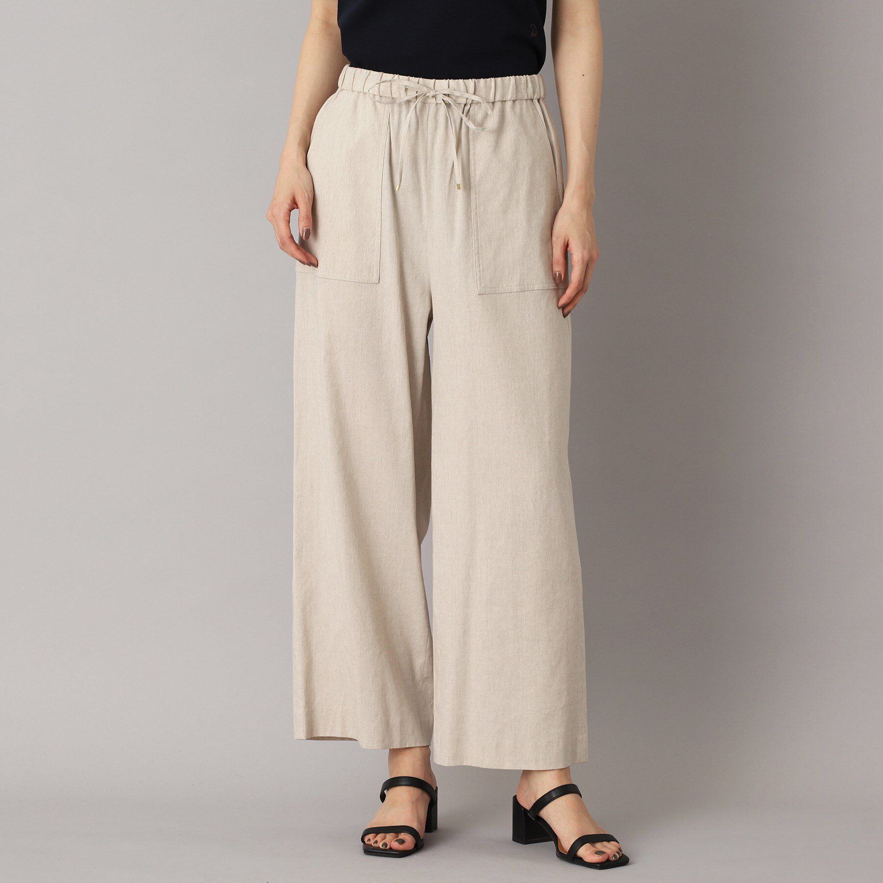 DRESSTERIOR「【接触冷感/洗える/ウエストゴム】ウォッシャブルリネンイージーワイドパンツ」|その他|