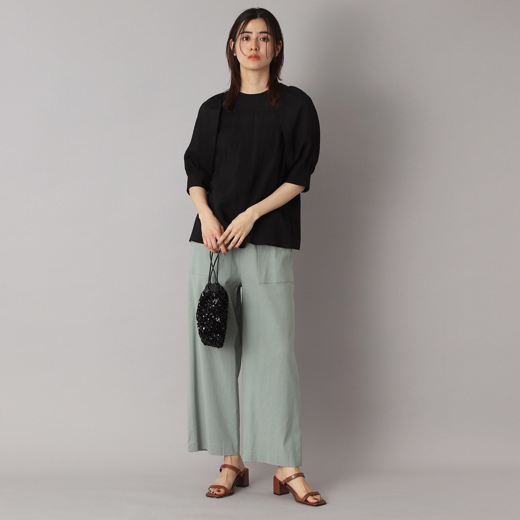 DRESSTERIOR「【接触冷感/洗える/ウエストゴム】ウォッシャブルリネンイージーワイドパンツ」|その他|