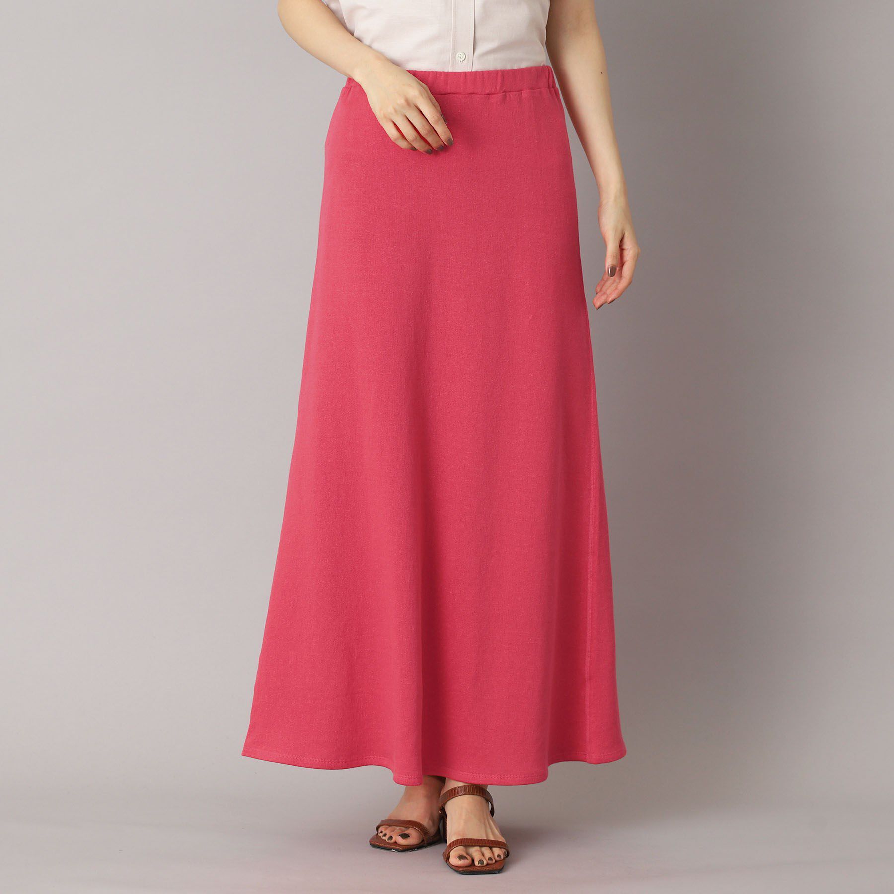 DRESSTERIOR「【洗える/ウエストゴム/セットアップ可】リネン裏毛スカート」|スカート|ピンク(073)