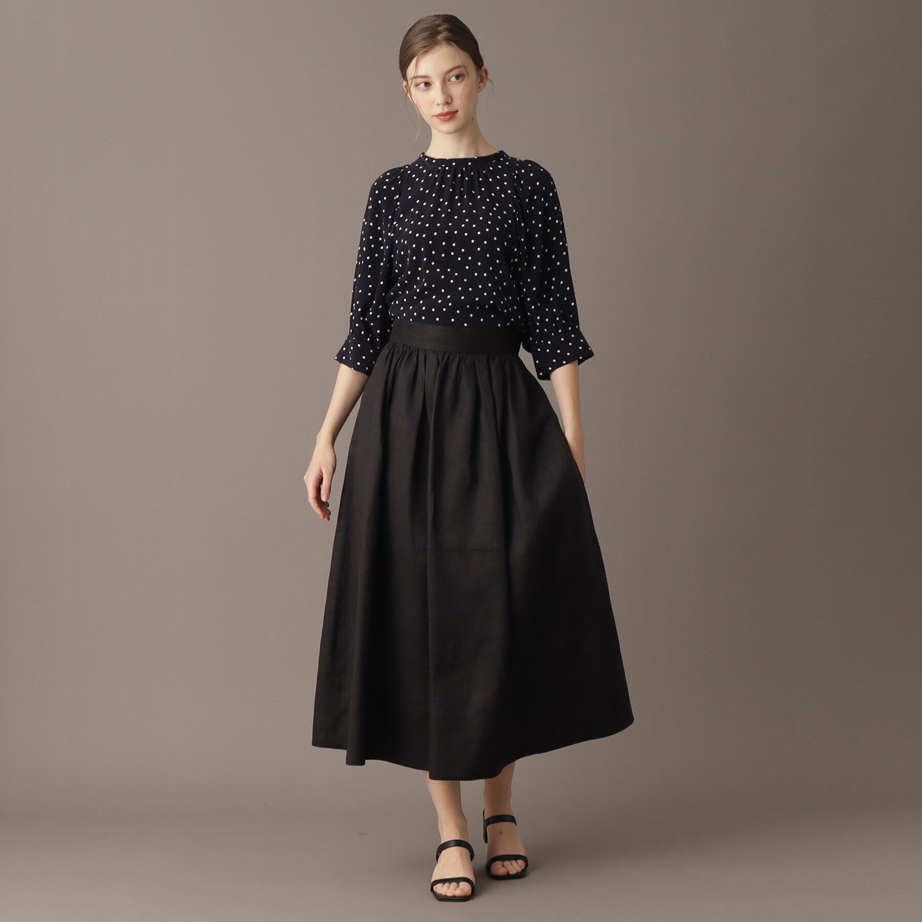 DRESSTERIOR「【洗える／ふんわり軽やか】フレンチリネンタックギャザースカート」|スカート|