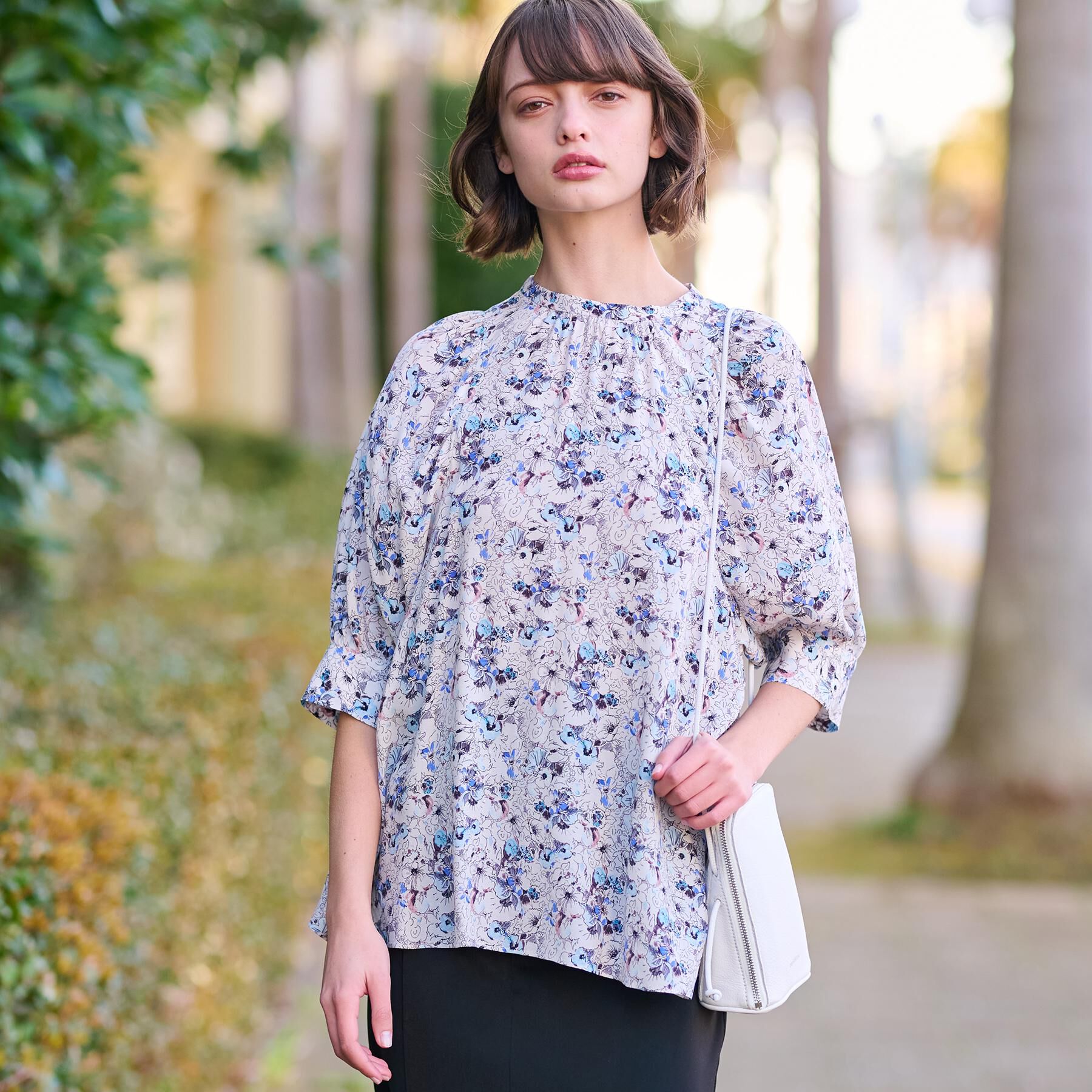 DRESSTERIOR「【着映え／花柄】フラワープリントボリュームスリーブブラウス」|シャツ・ブラウス|