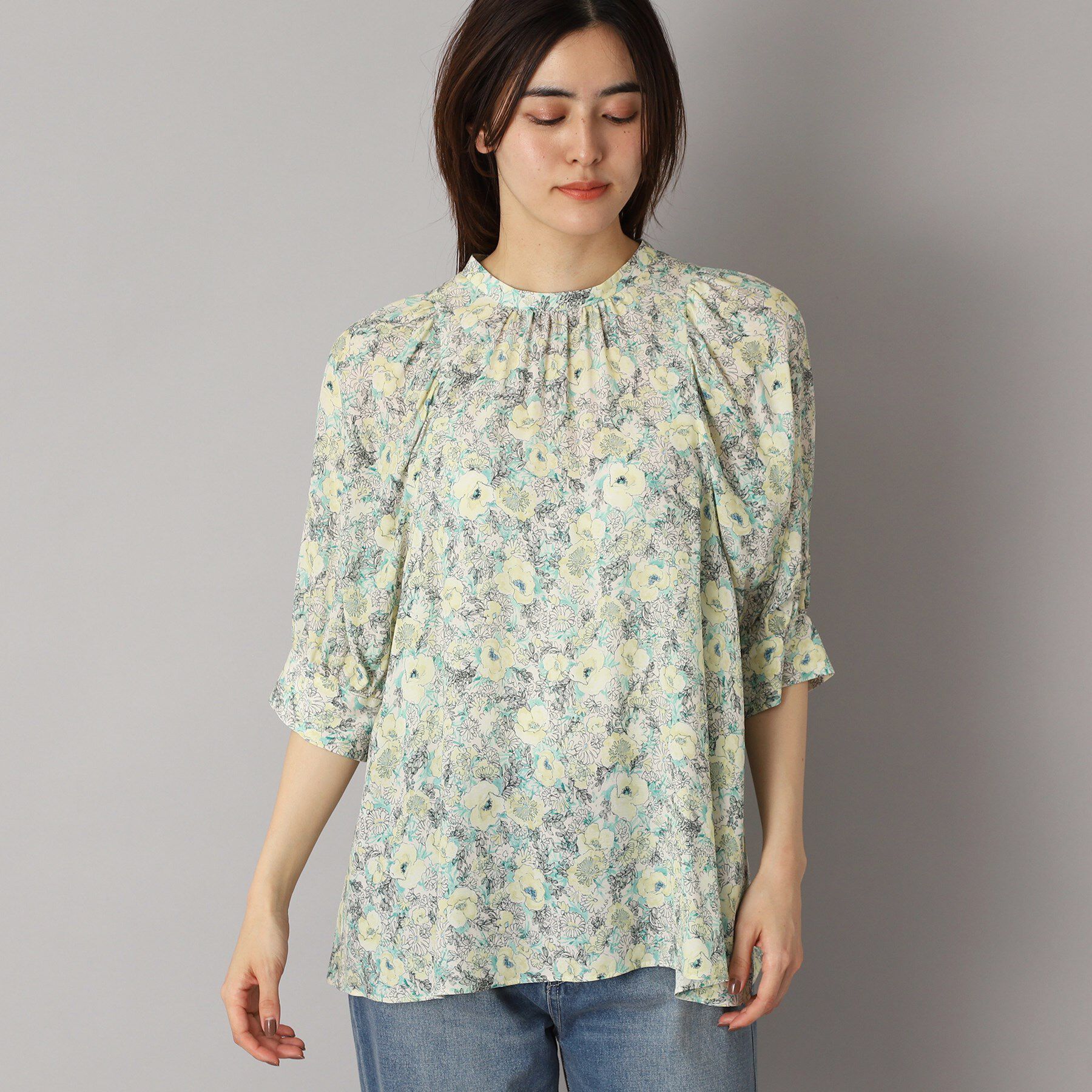 DRESSTERIOR「【着映え／花柄】フラワープリントボリュームスリーブブラウス」|シャツ・ブラウス|