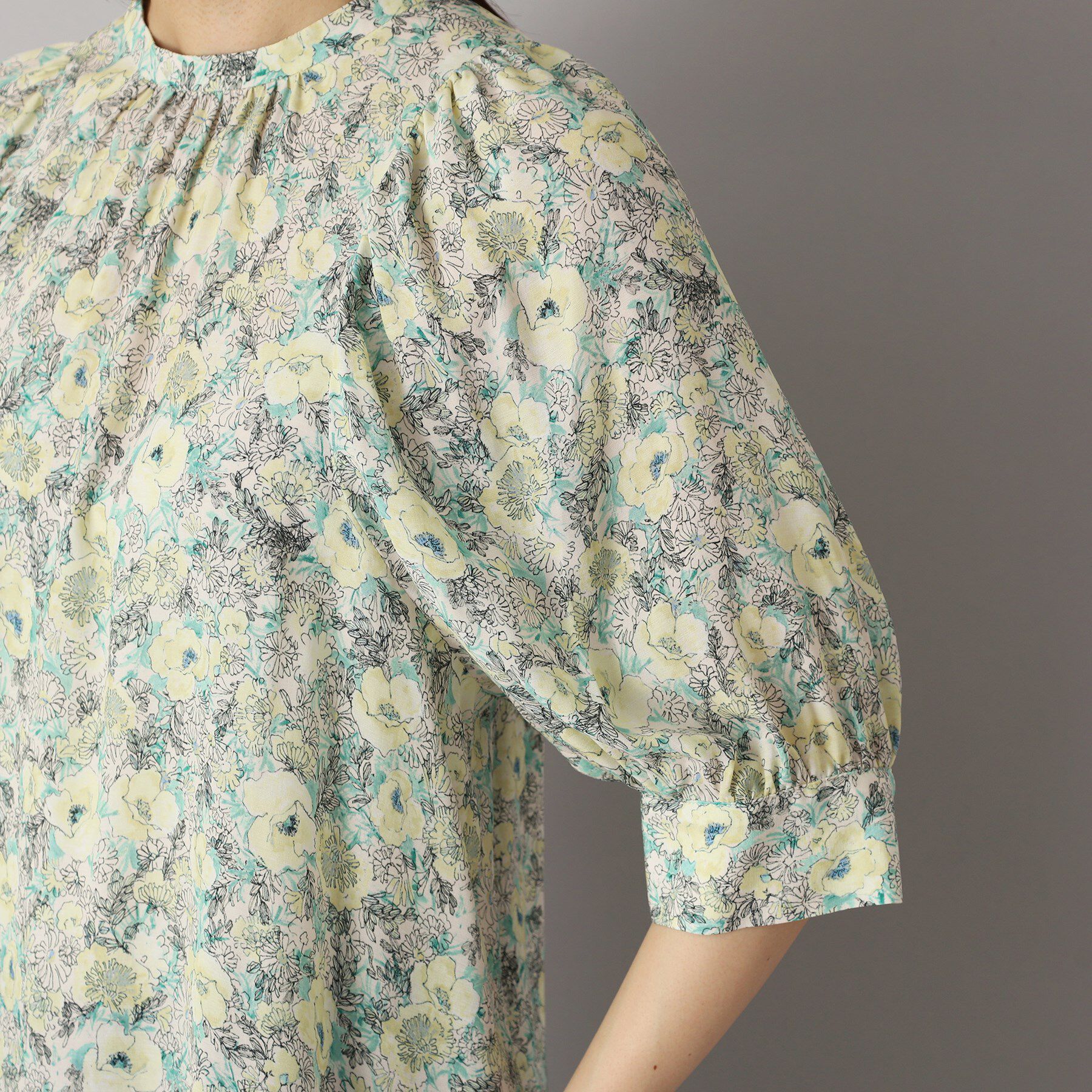 DRESSTERIOR「【着映え／花柄】フラワープリントボリュームスリーブブラウス」|シャツ・ブラウス|