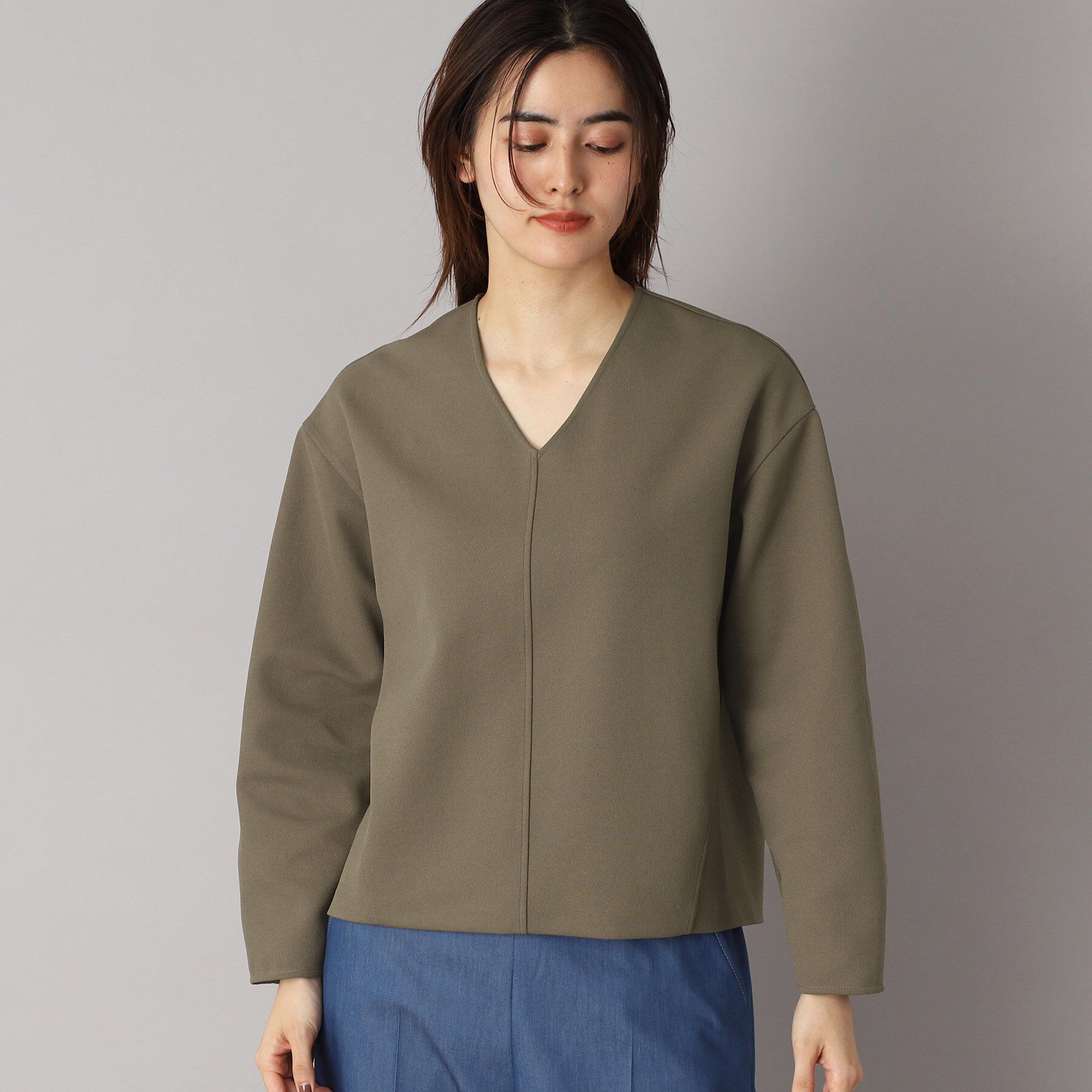 DRESSTERIOR「【洗える/イージーケア】Vネックジョーゼットプルオーバー」|Tシャツ・カットソー|