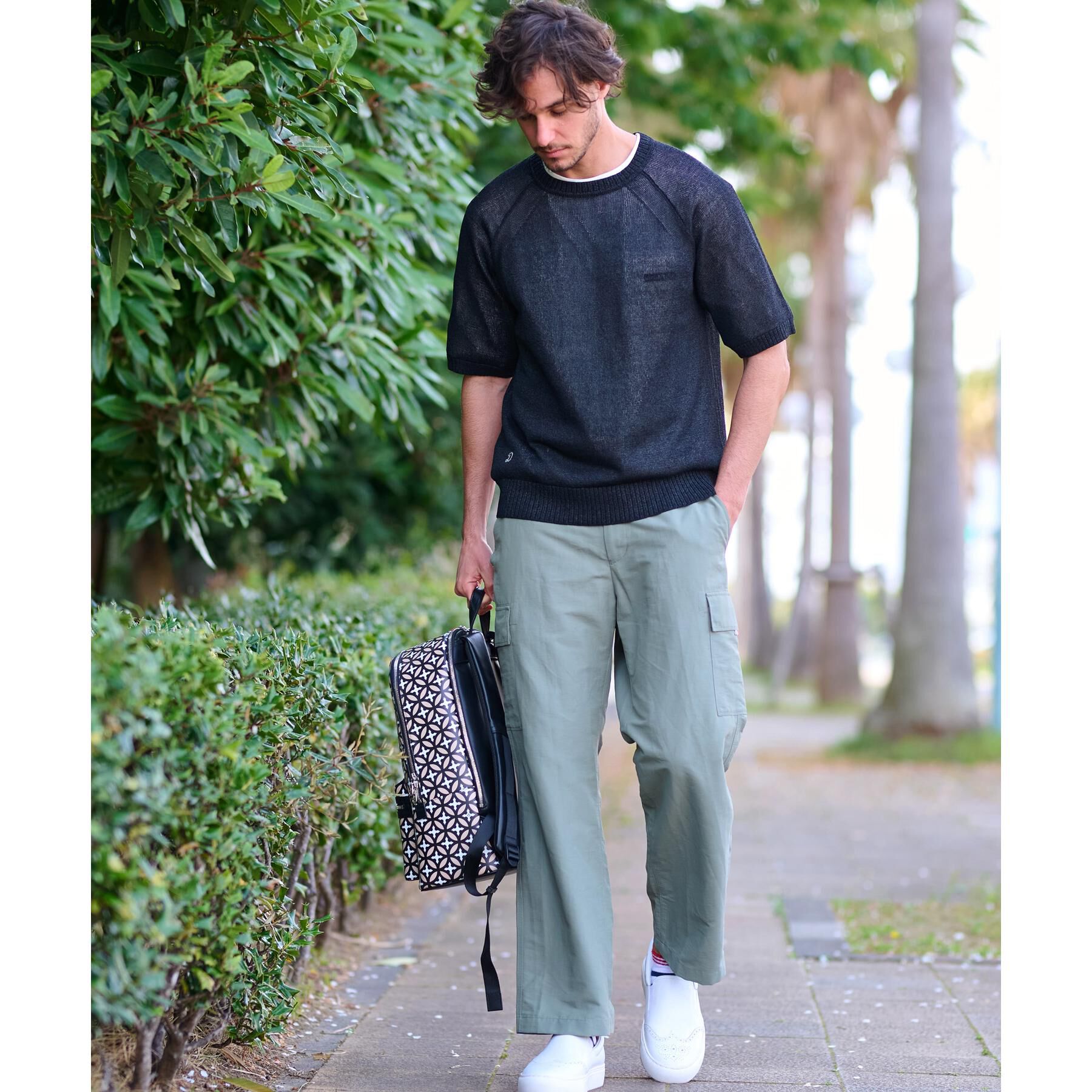 DRESSTERIOR「ペーパーコットン ハーフスリーブニット」|ニット・セーター|