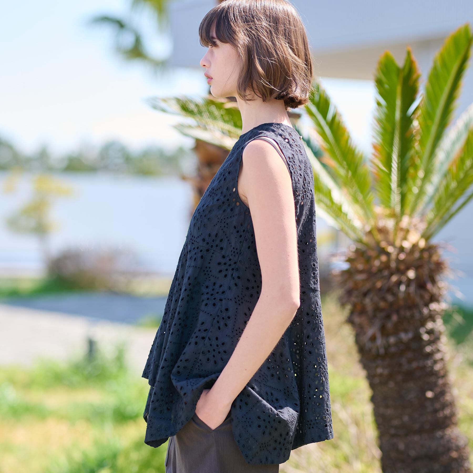 DRESSTERIOR「【コットン100％/洗える】カットワークレースブラウス」|シャツ・ブラウス|