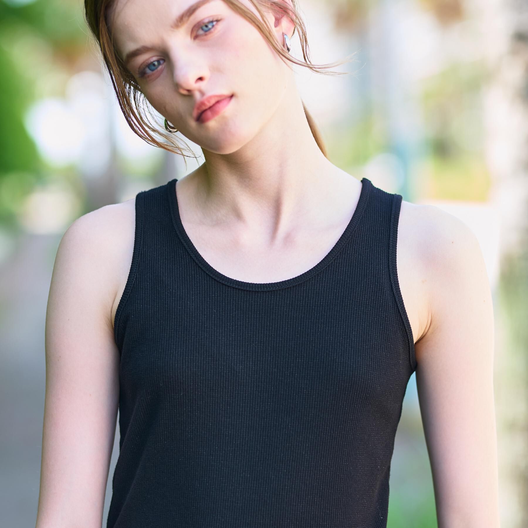 DRESSTERIOR「ラメテレコレギュラータンクトップ」|キャミソール|